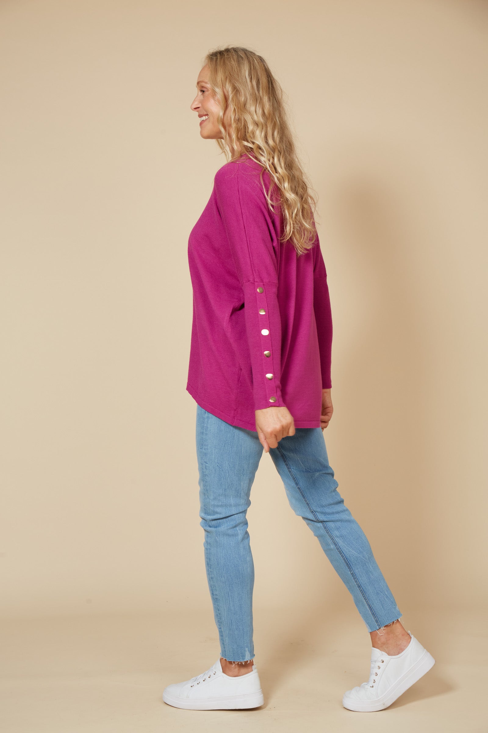 Kit Button Knit - Mulberry