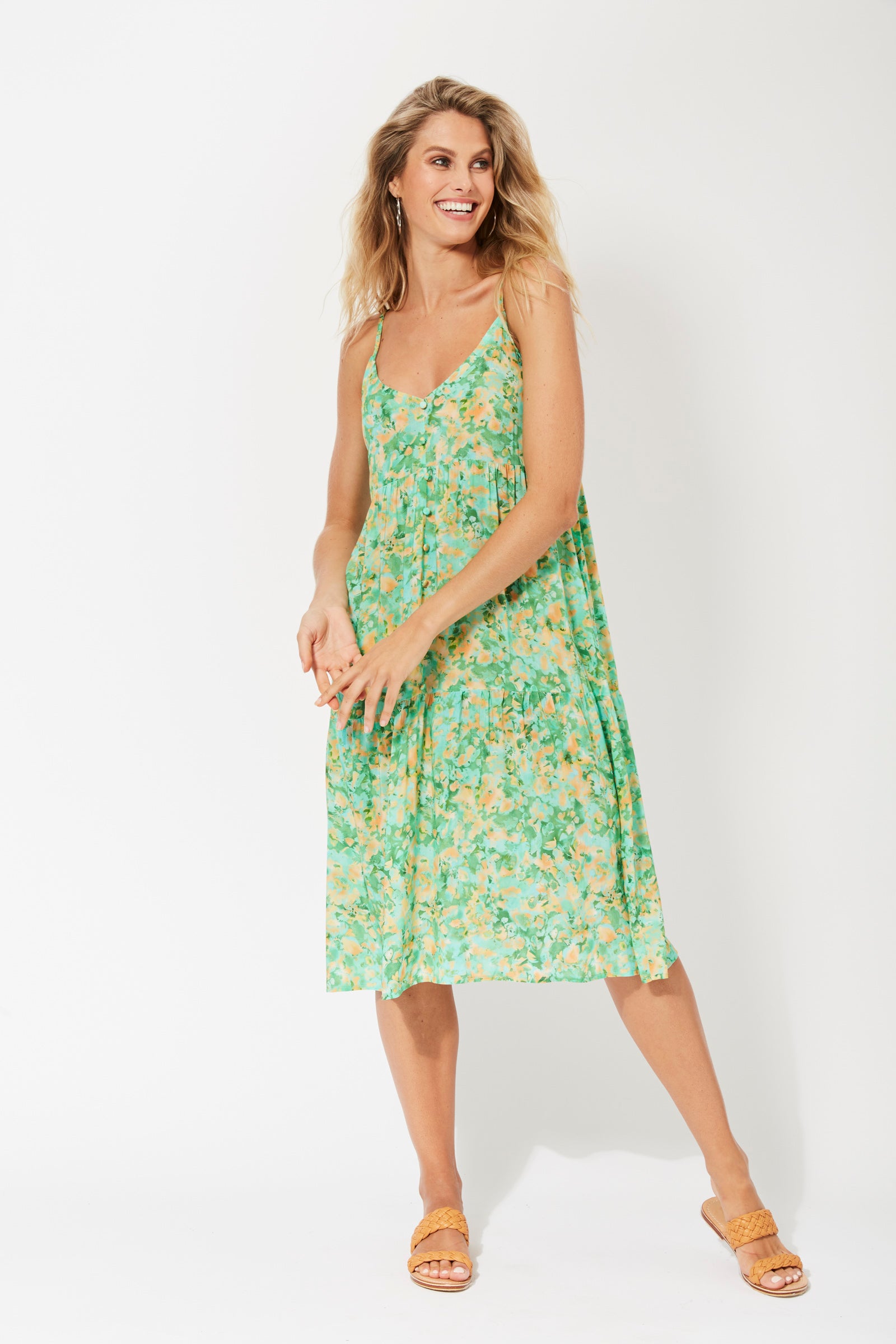 Zanzibar Midi Dress - Kumquat