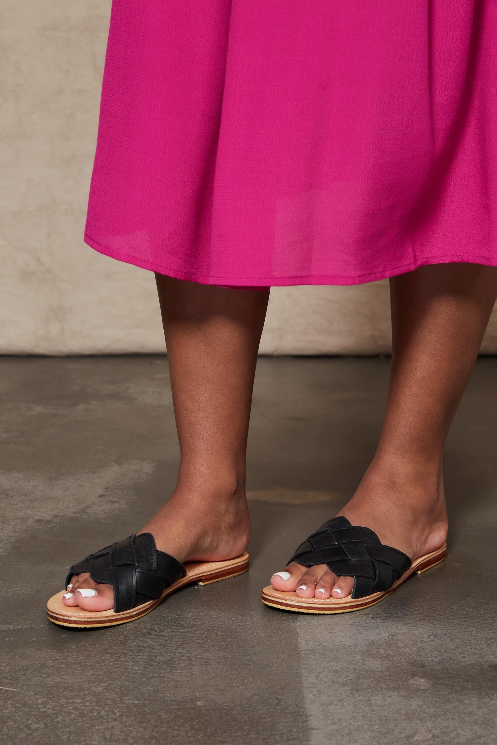 Alma Slide - Black - eb&ive Footwear - Sandals