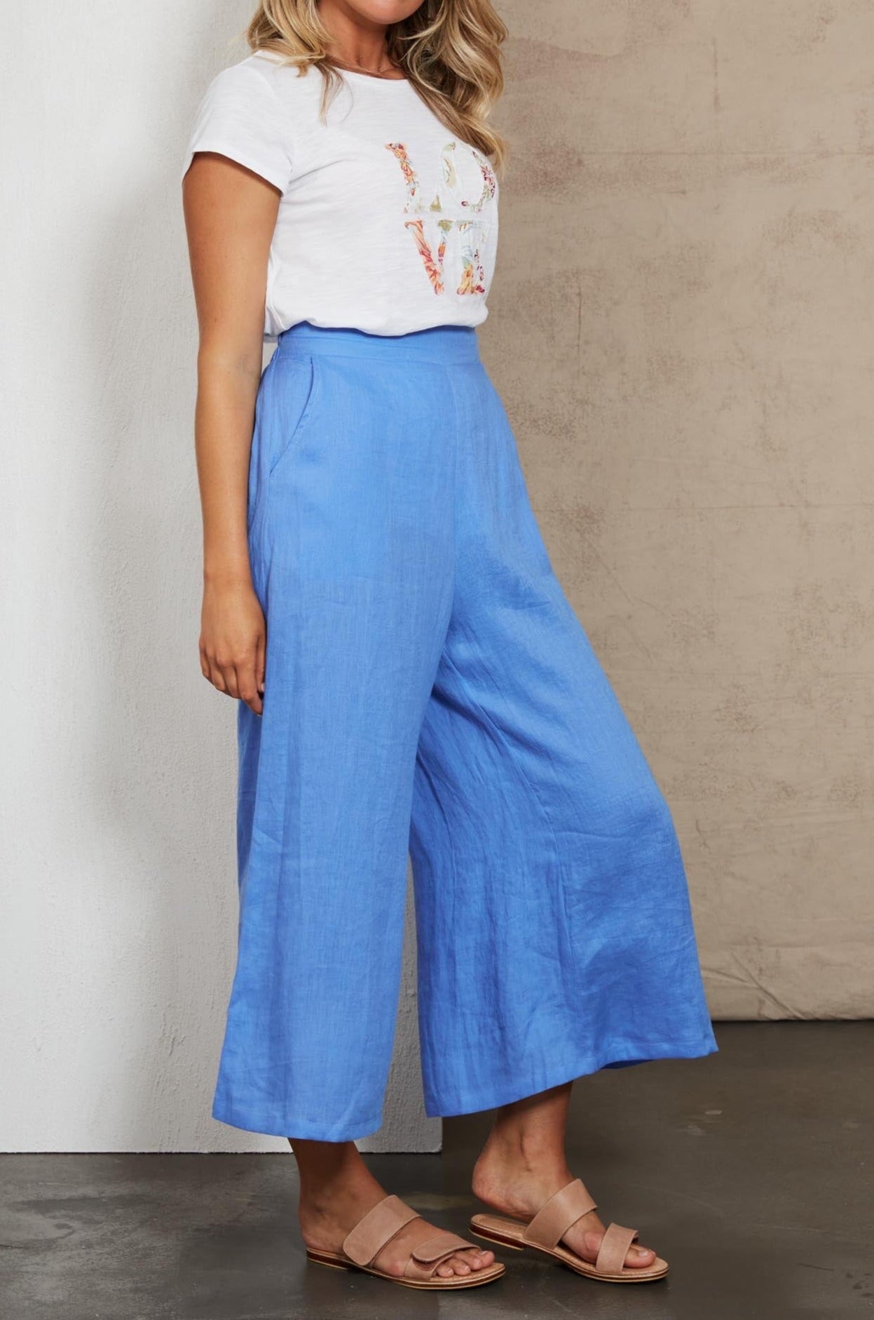 Indica Crop Pant - Capri - eb&ive Clothing - Pant Wide Linen