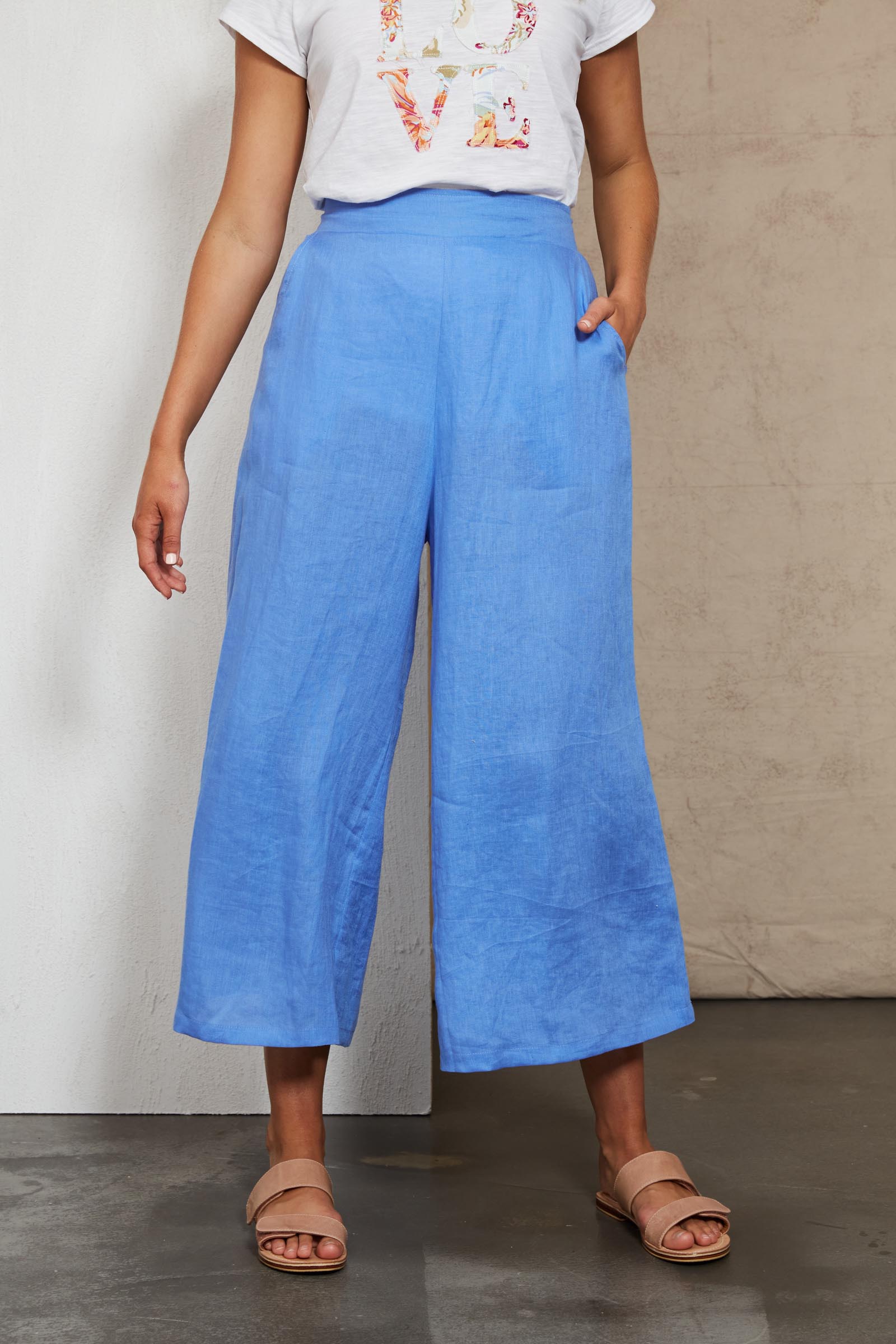 Indica Crop Pant - Capri - eb&ive Clothing - Pant Wide Linen