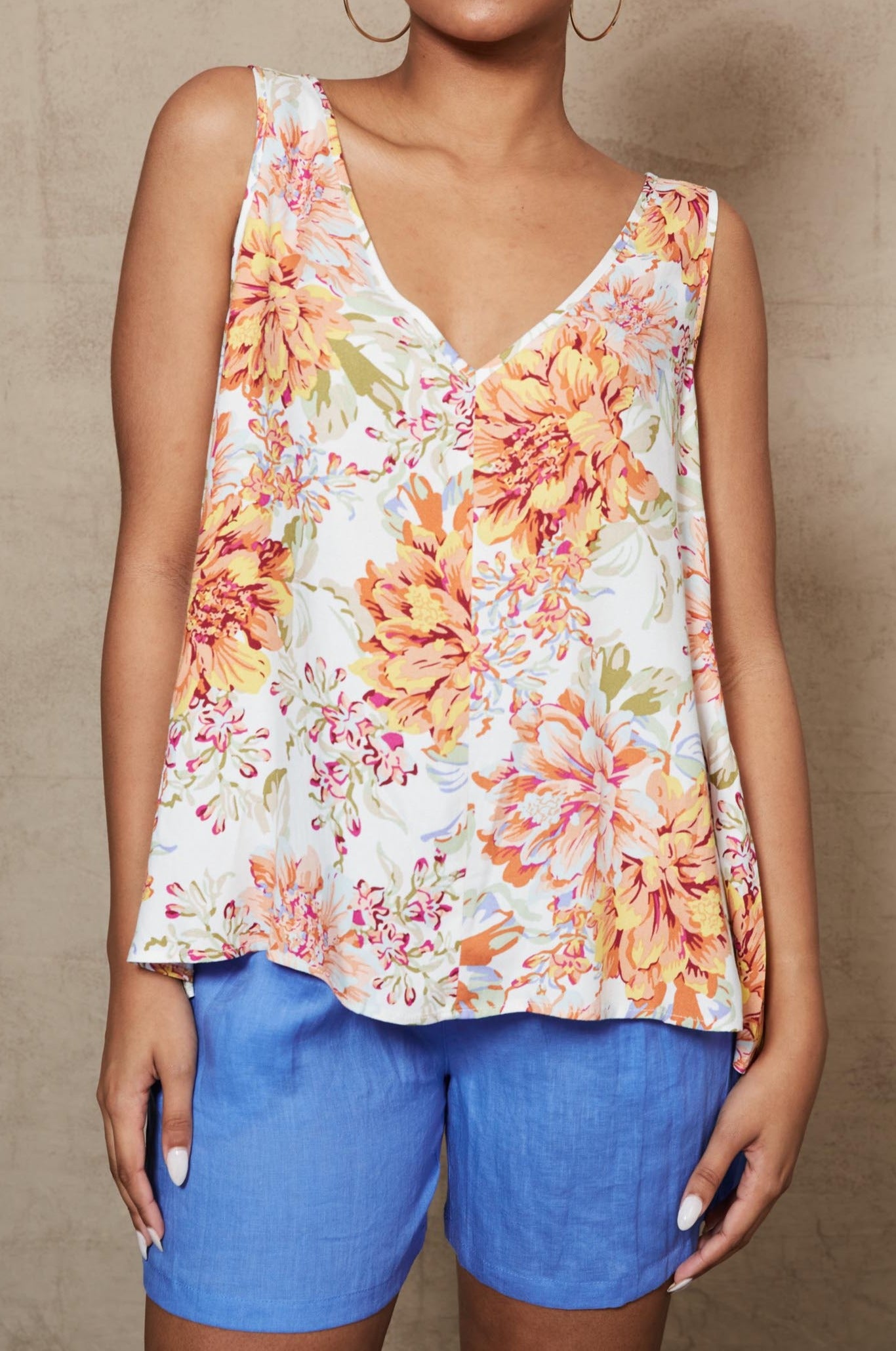 Plumeria Tank - Salt Jardin - eb&ive Clothing - Top Sleeveless
