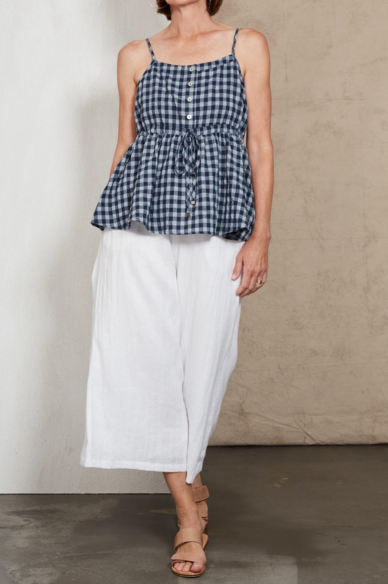 Mimosa Tank - Indigo - eb&ive Clothing - Top Strappy Linen