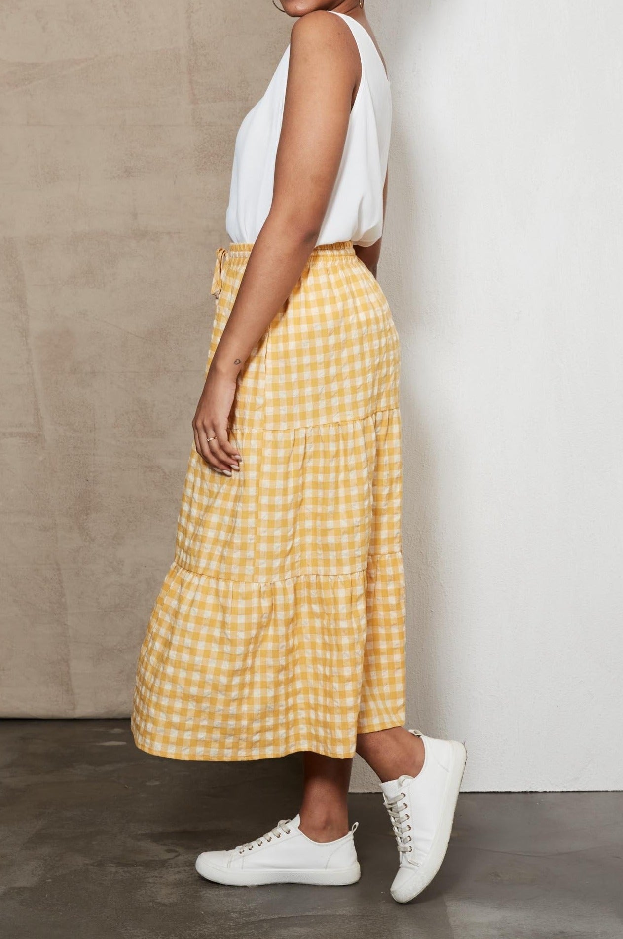 Mimosa Skirt - Honeycomb - eb&ive Clothing - Skirt Mid Linen