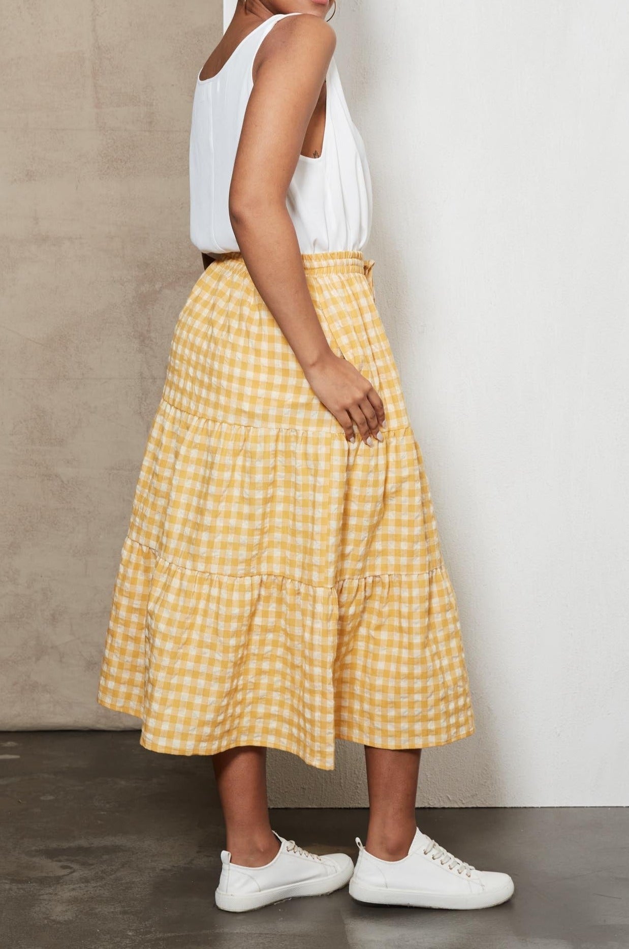 Mimosa Skirt - Honeycomb - eb&ive Clothing - Skirt Mid Linen