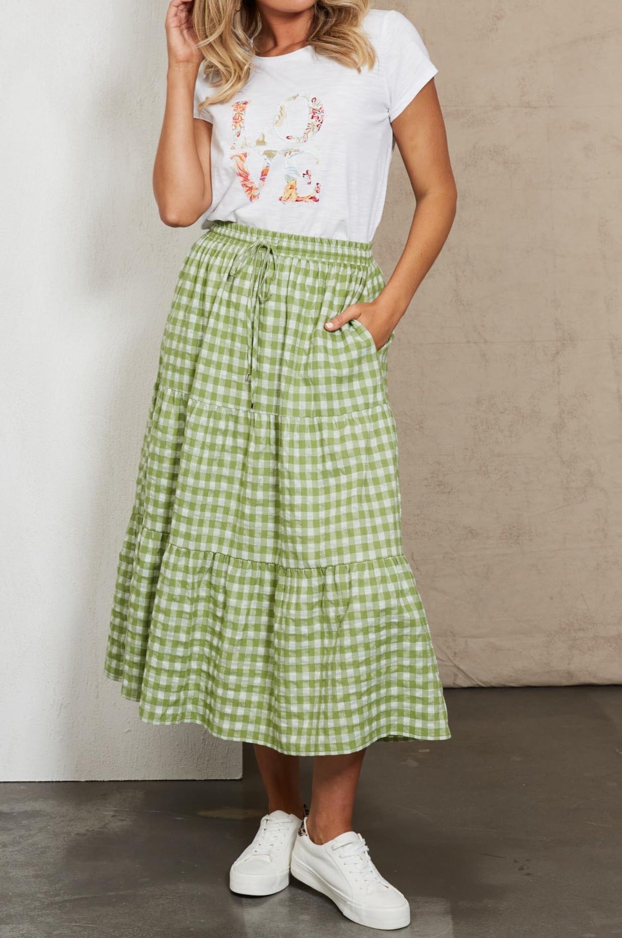 Mimosa Skirt - Evergreen - eb&ive Clothing - Skirt Mid Linen