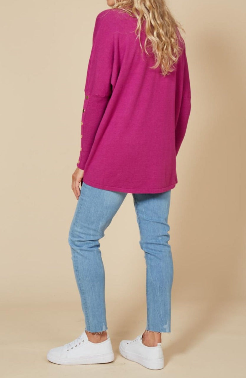 Kit Button Knit - Mulberry - eb&ive Clothing - Knit Jumper One Size