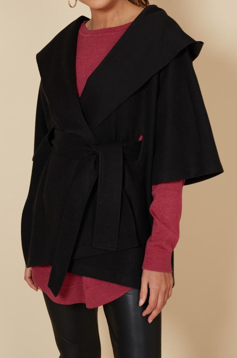 Klein Cape - Ebony - eb&ive Clothing - Knit Cape One Size