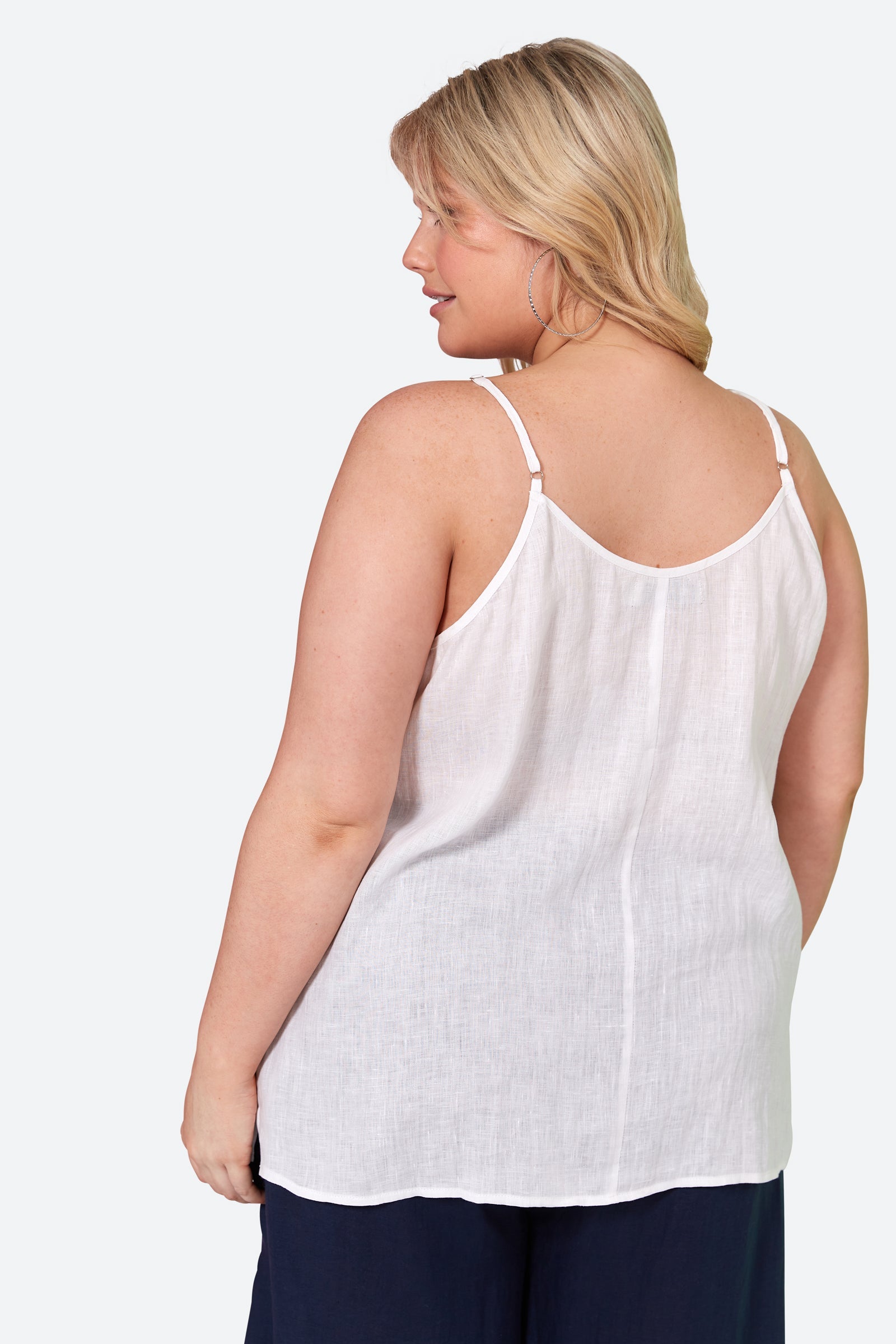 La Vie Tank - Blanc - eb&ive Clothing - Top Strappy Linen