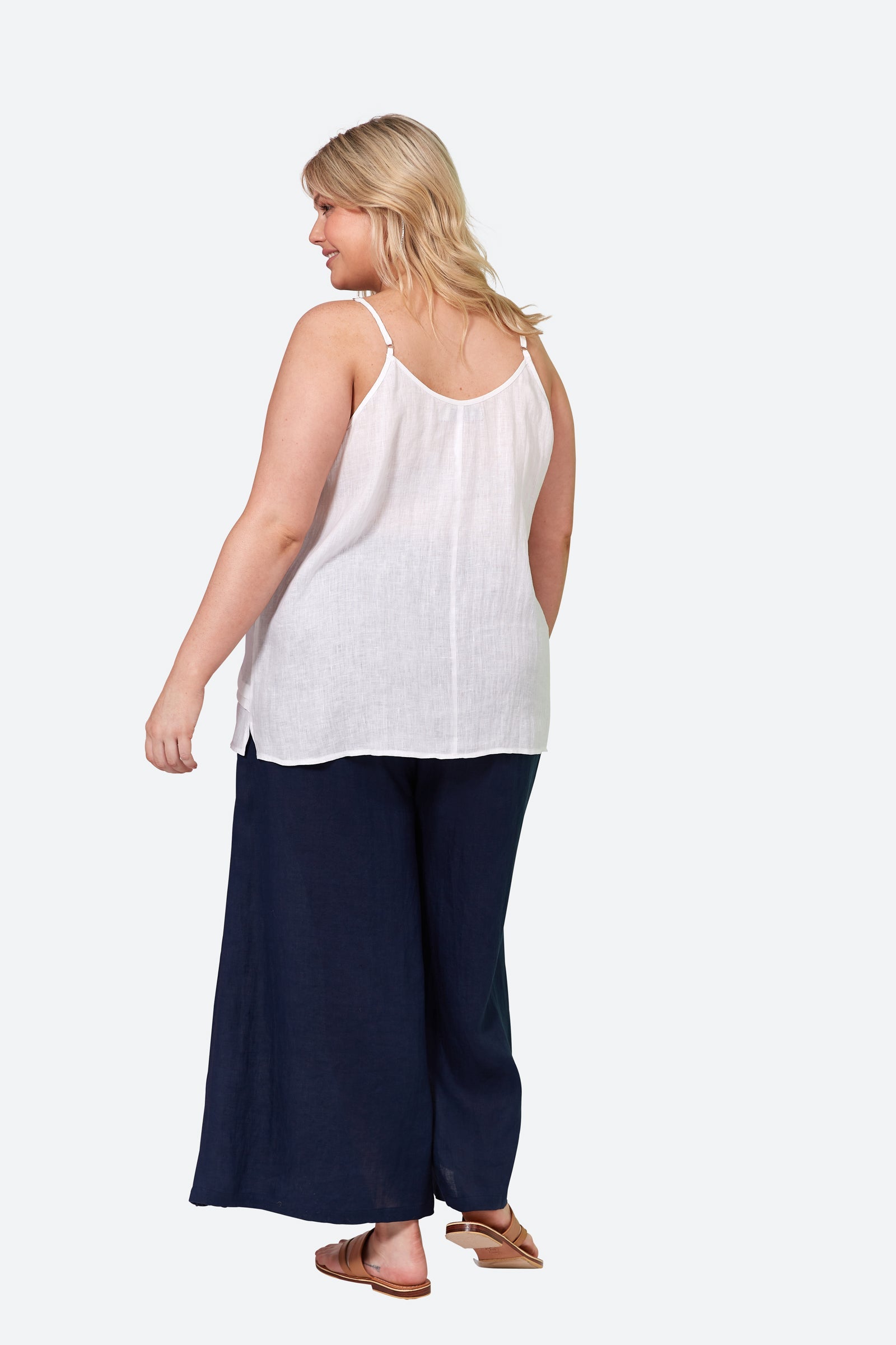 La Vie Tank - Blanc - eb&ive Clothing - Top Strappy Linen