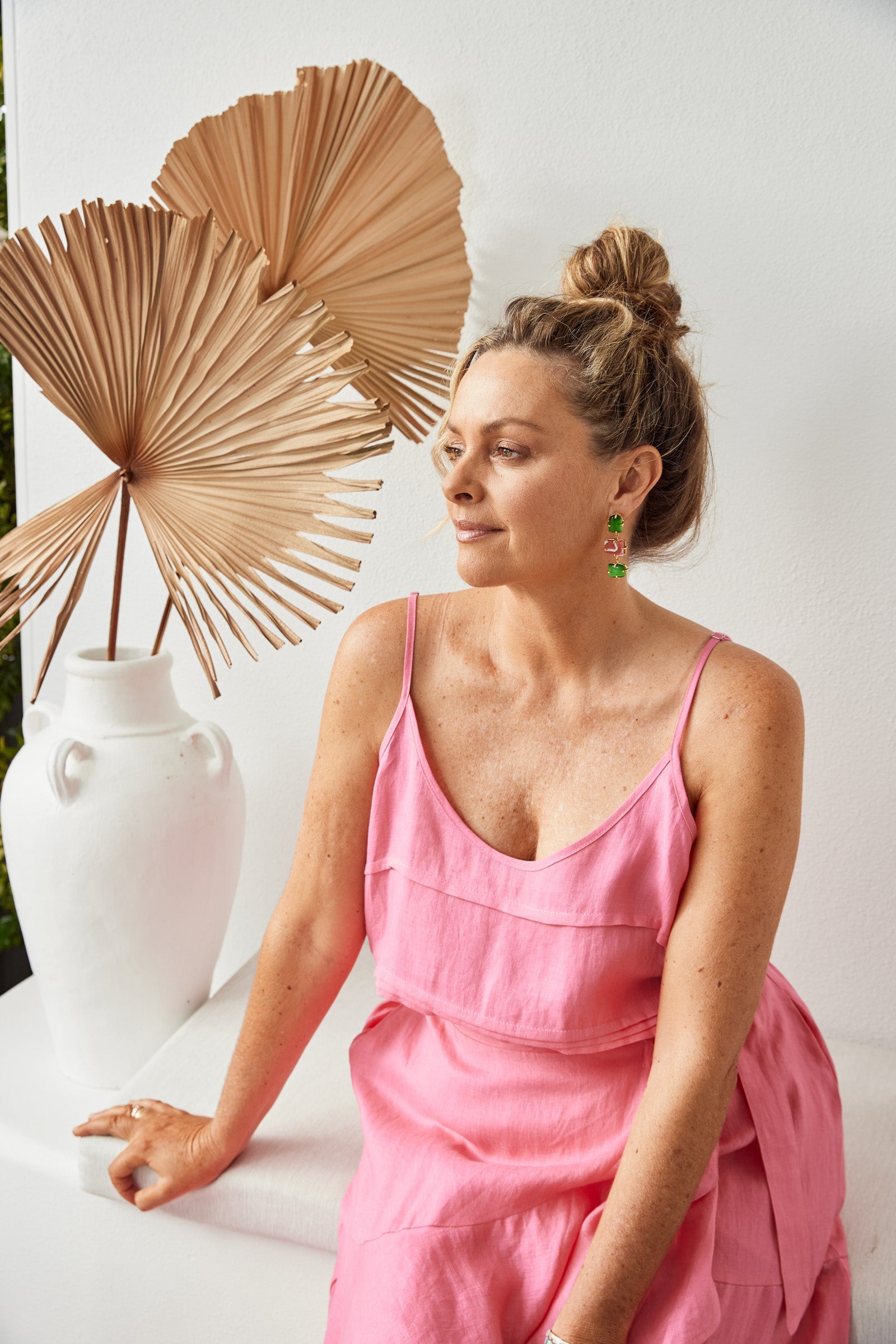 La Vie Tank - Candy - eb&ive Clothing - Top Strappy Linen