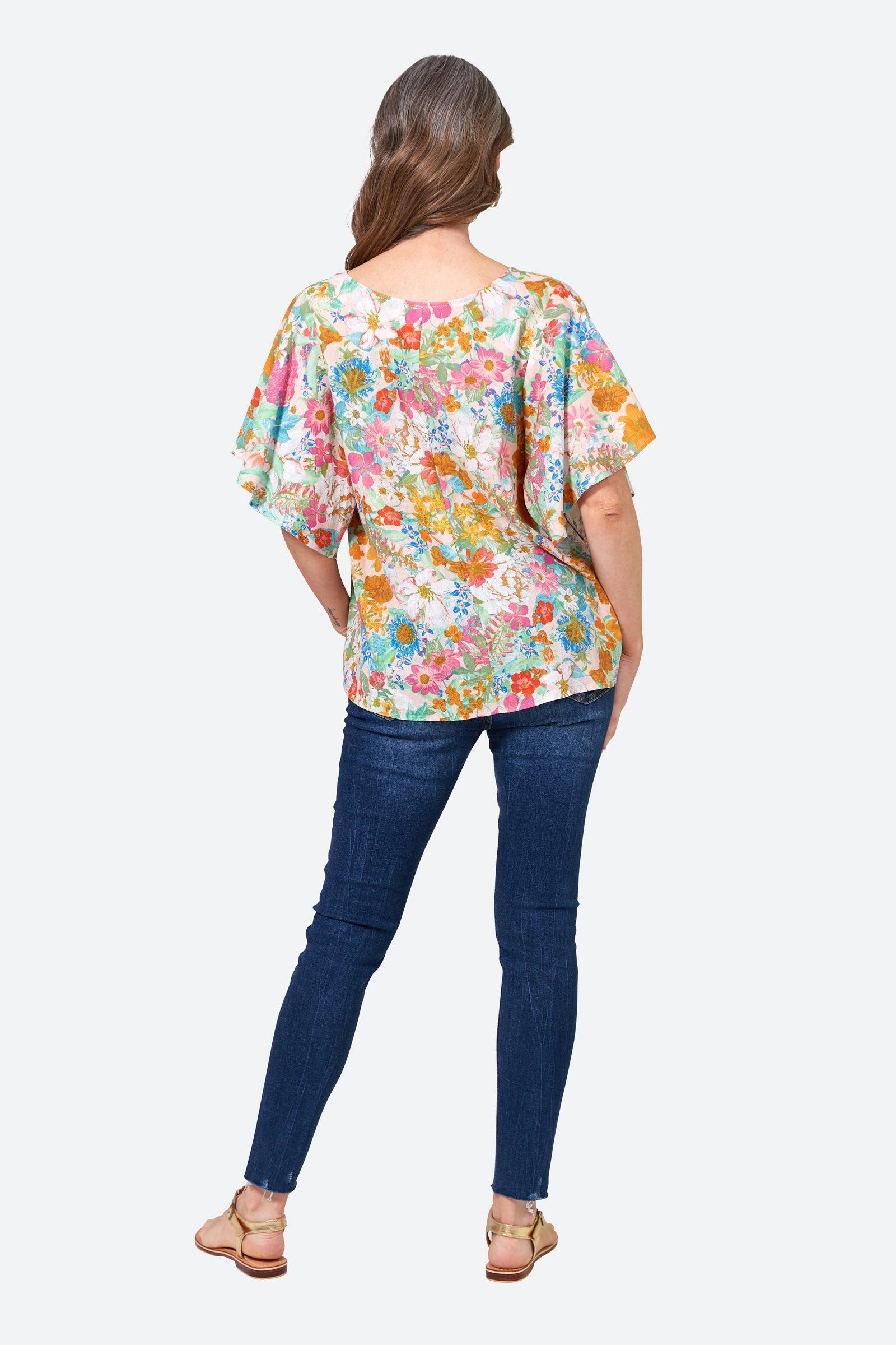 Verve Top - Pink Flourish - eb&ive Clothing - Top S/S Linen