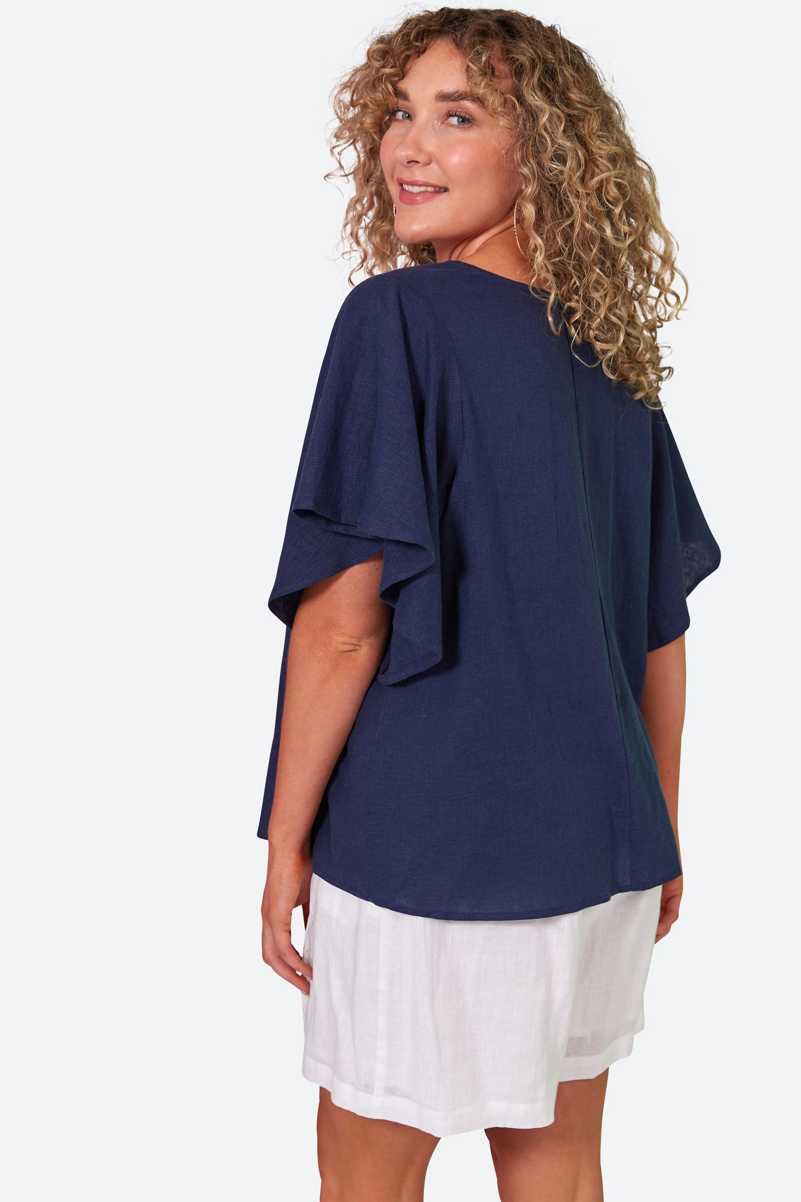 Verve Top - Sapphire - eb&ive Clothing - Top S/S Linen