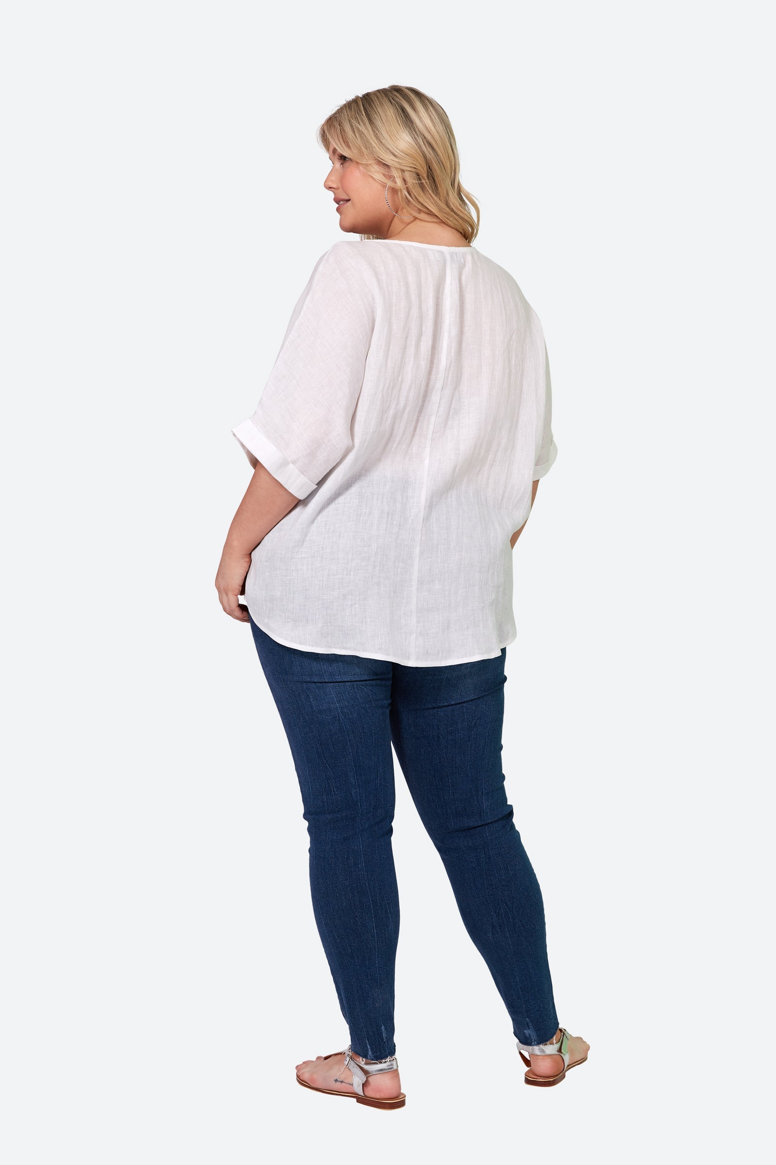 La Vie Pintuck Top - Blanc - eb&ive Clothing - Top S/S Linen