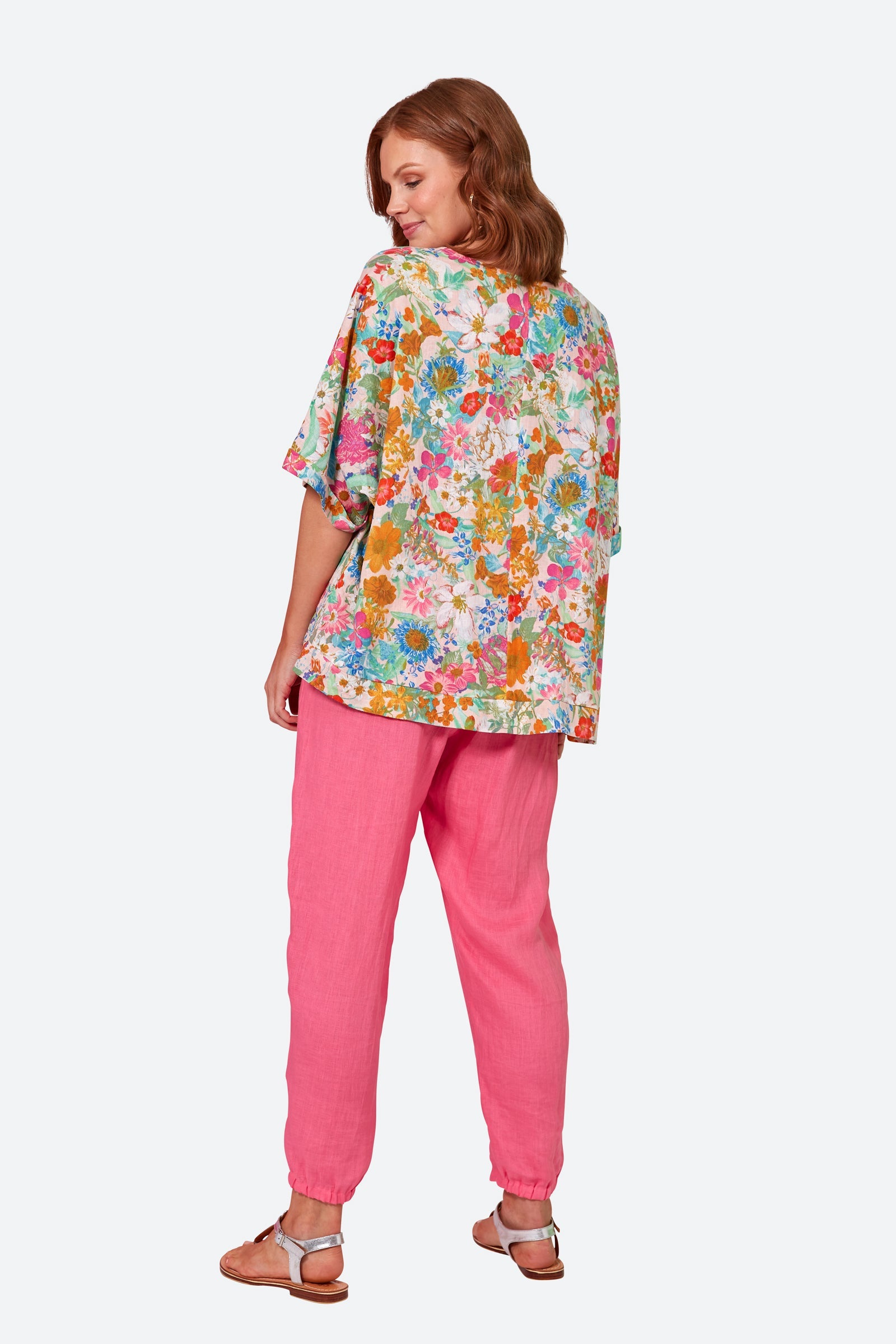 Verve Relax Top - Pink Flourish - eb&ive Clothing - Top S/S One Size