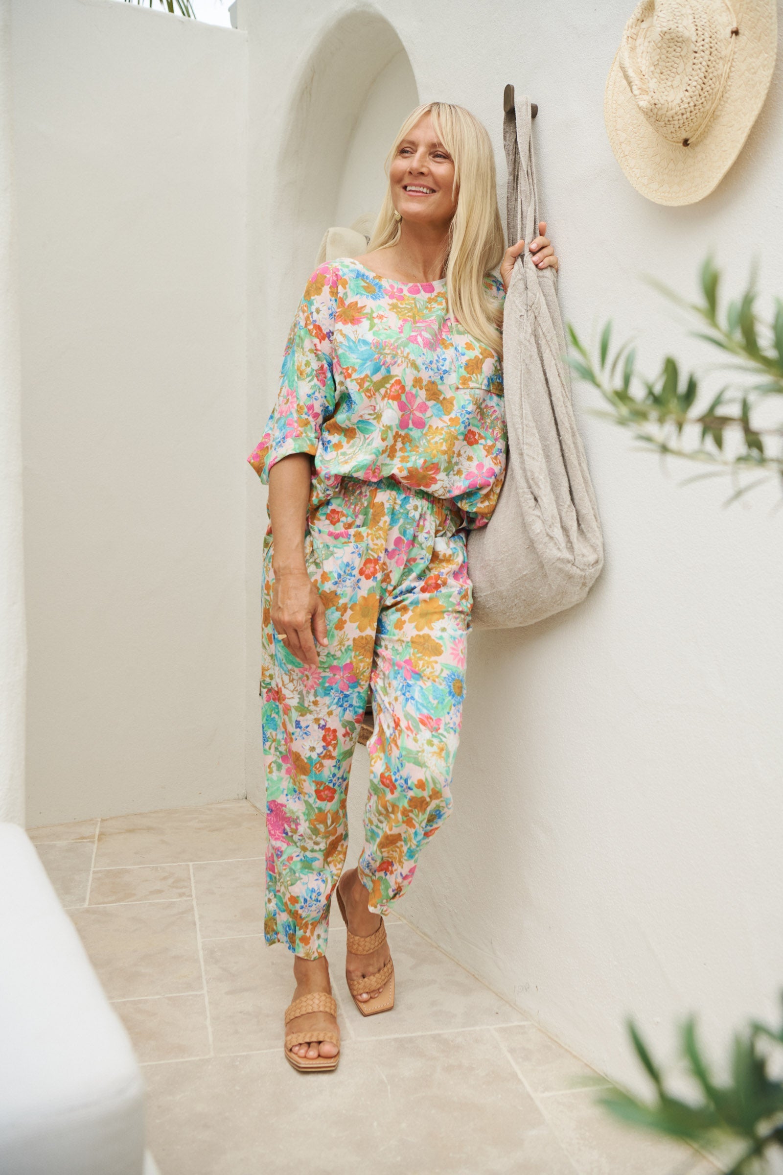 Verve Relax Top - Pink Flourish - eb&ive Clothing - Top S/S One Size