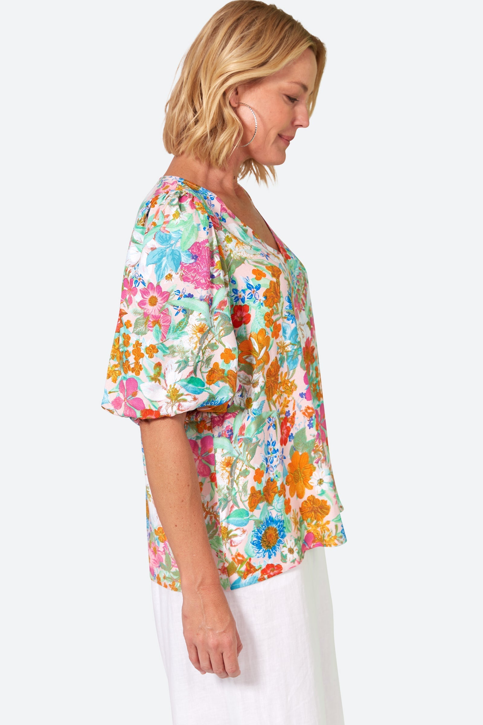 Esprit Top - Pink Flourish - eb&ive Clothing - Top 3/4 Sleeve