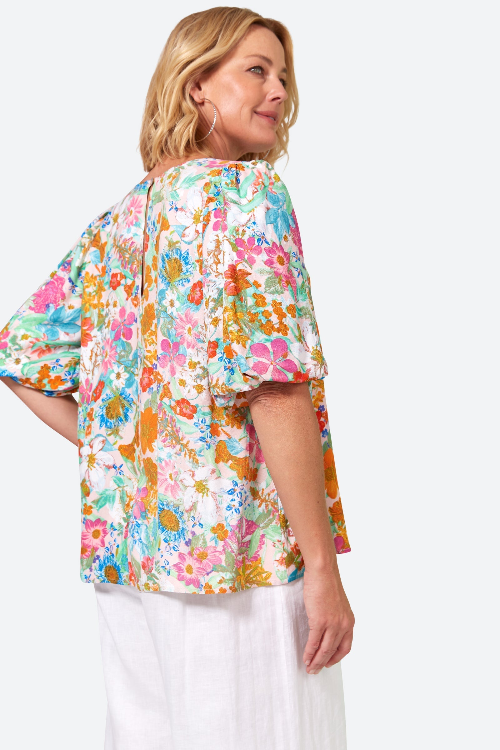 Esprit Top - Pink Flourish - eb&ive Clothing - Top 3/4 Sleeve