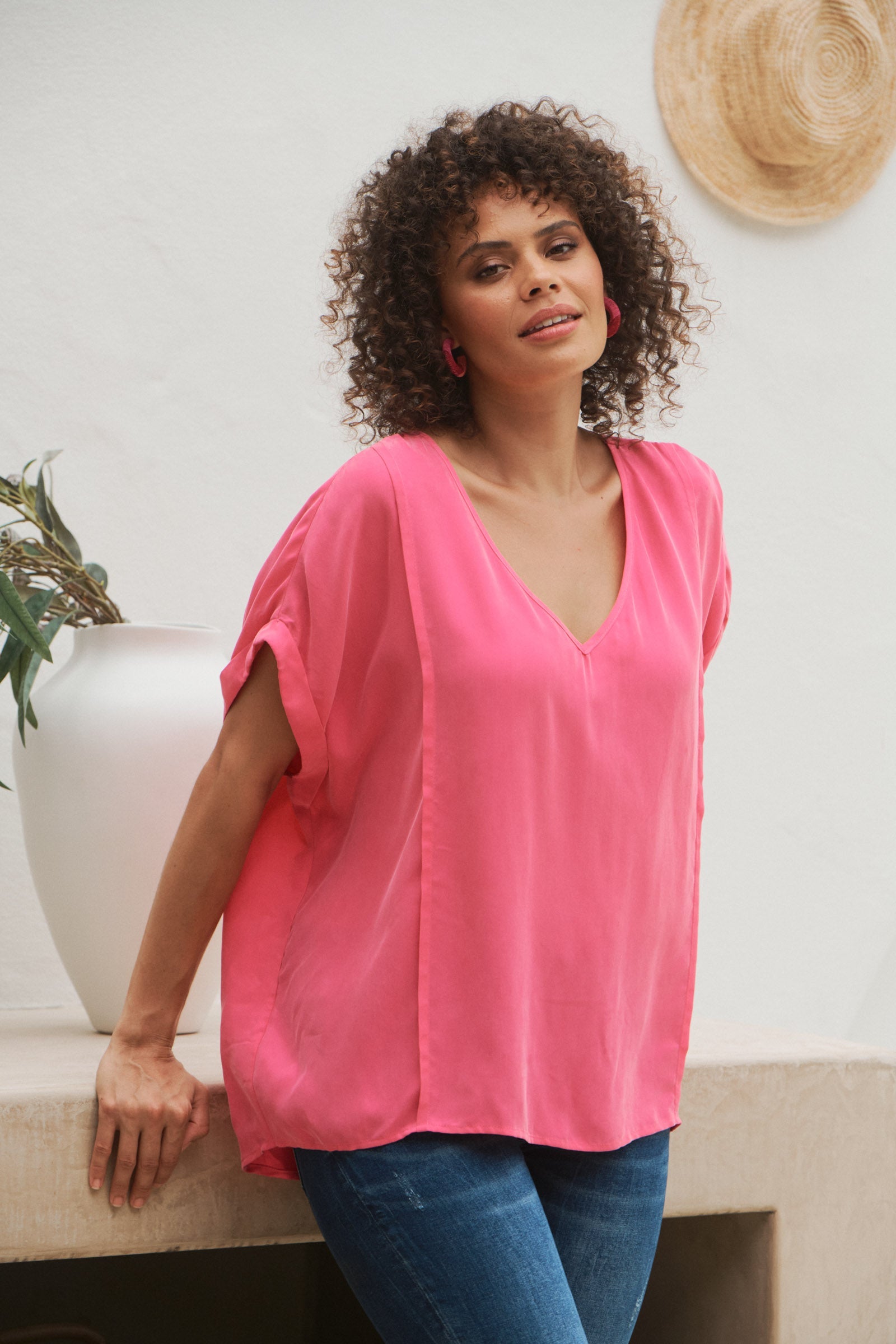 Elixir Top - Dragonfruit - eb&ive Clothing - Top S/S Cupro