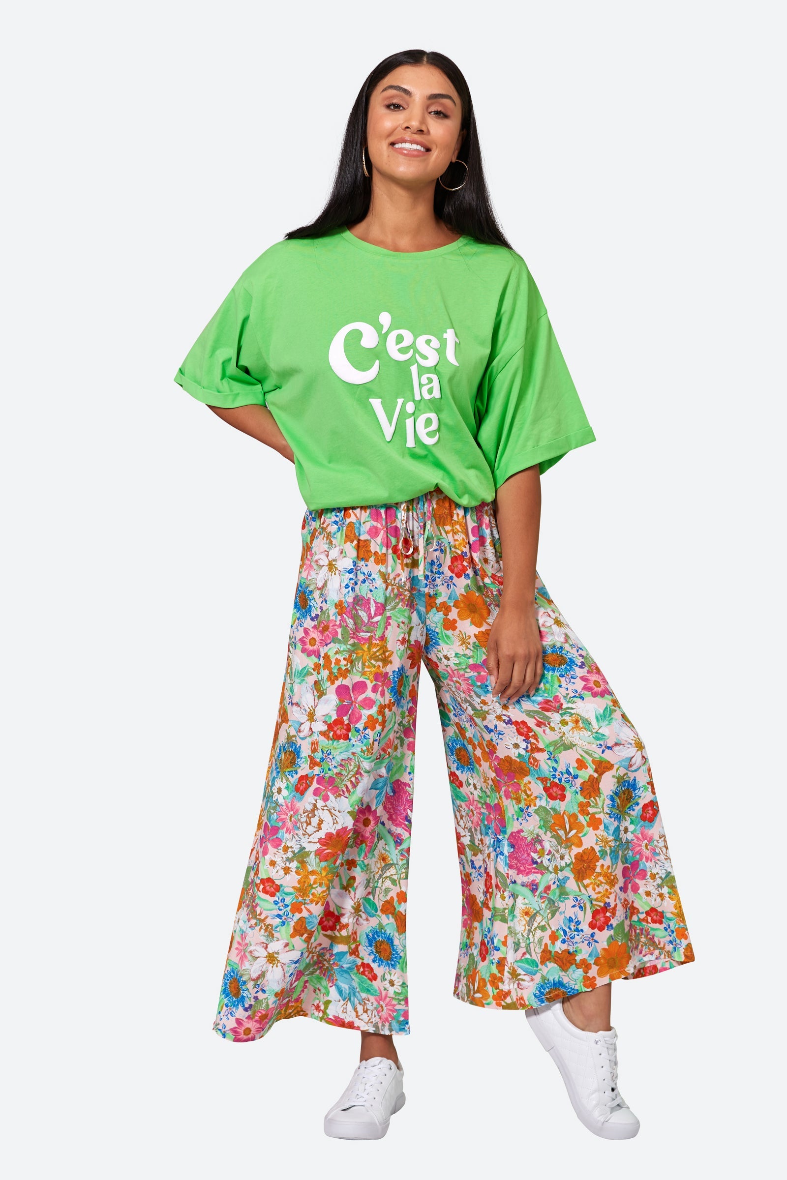 Esprit Pant - Pink Flourish - eb&ive Clothing - Pant Wide