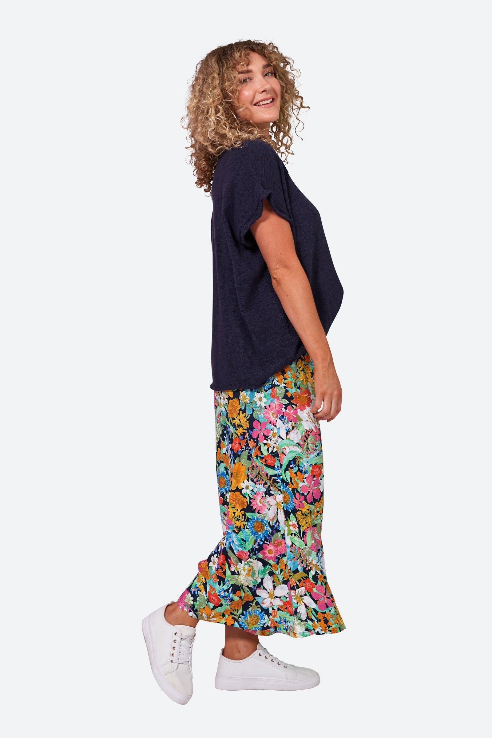 Esprit Pant - Navy Flourish - eb&ive Clothing - Pant Wide