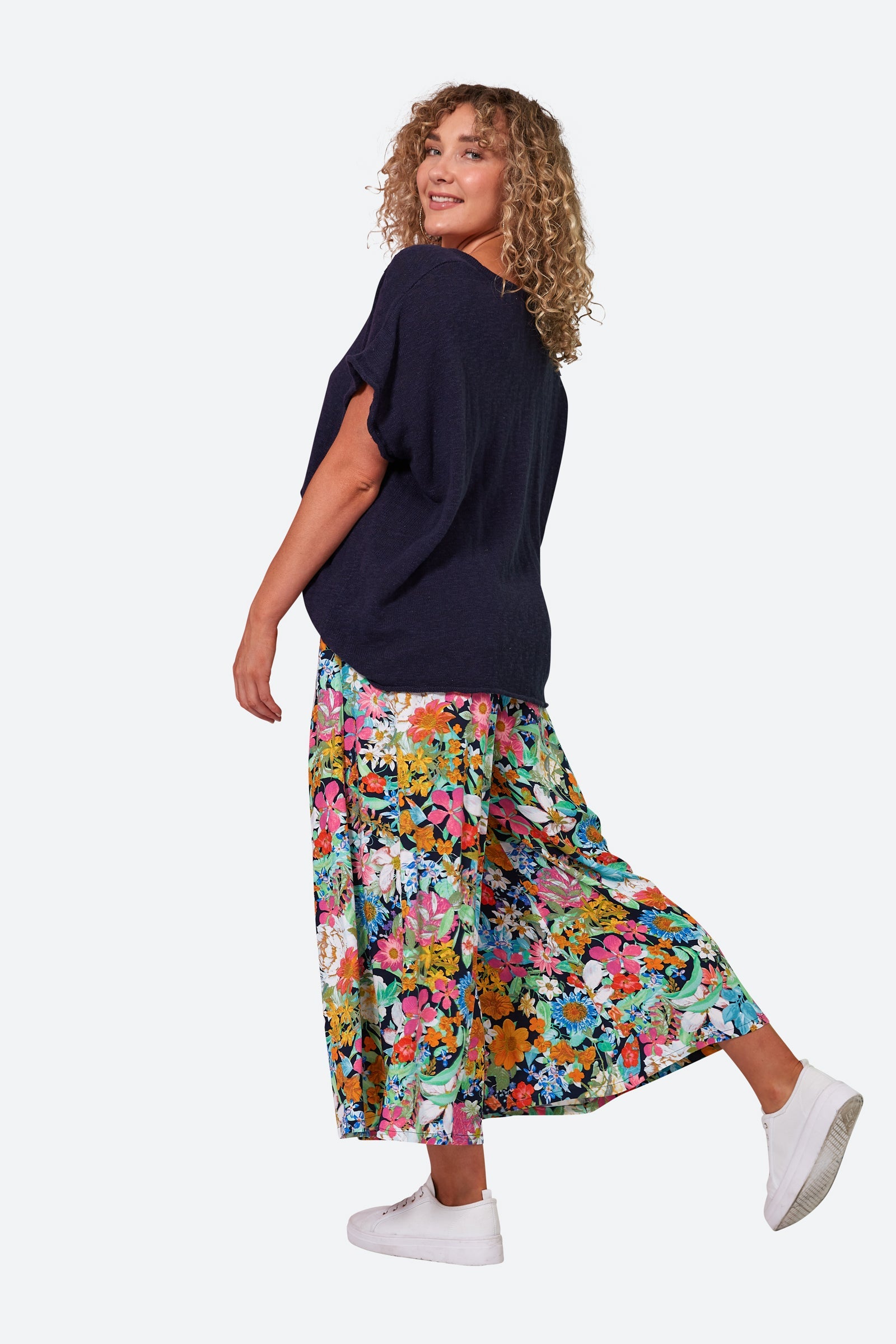 Esprit Pant - Navy Flourish - eb&ive Clothing - Pant Wide