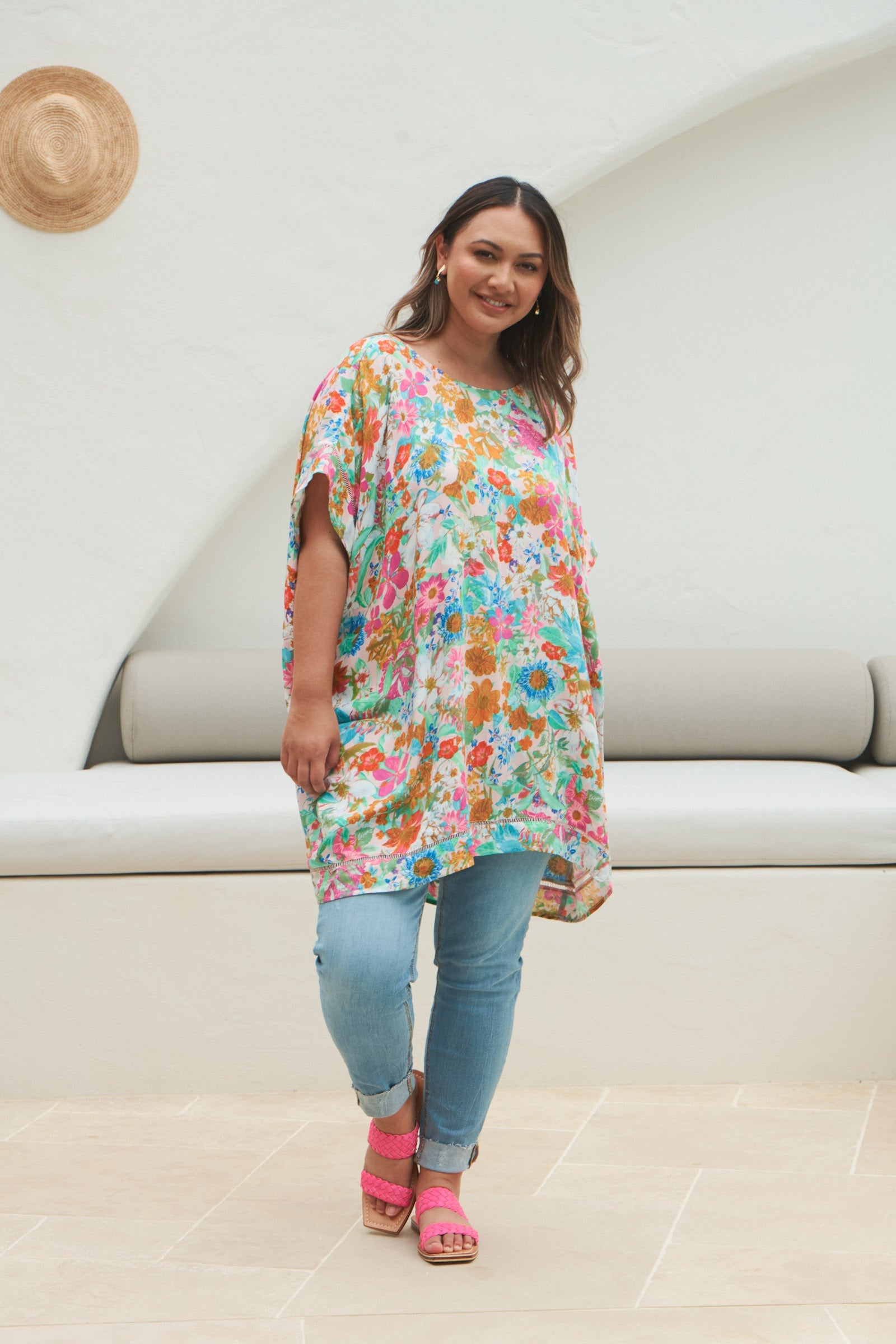 Esprit Relax Top - Pink Flourish - eb&ive Clothing - Top S/S One Size