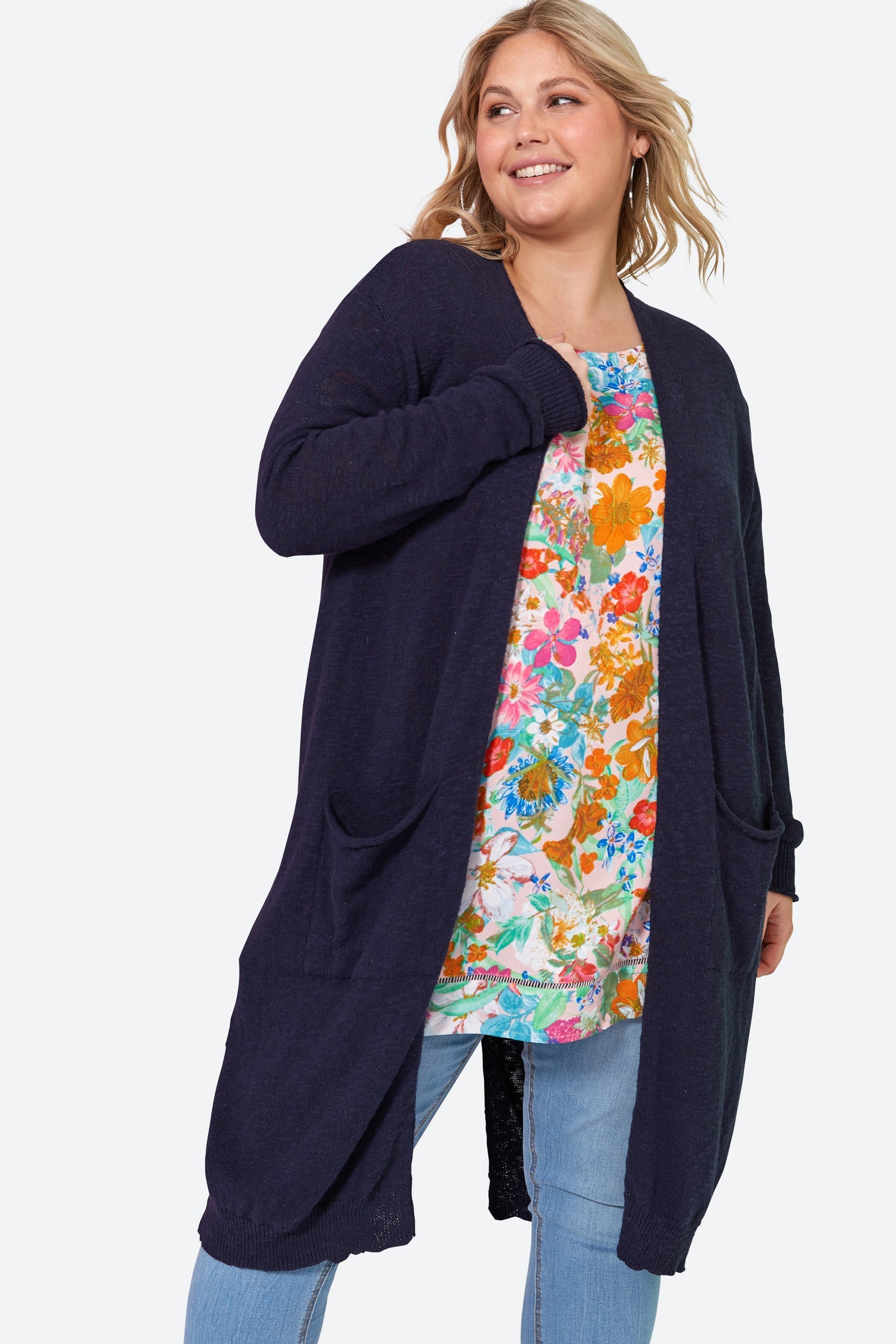 Jovial Cardigan - Sapphire - eb&ive Clothing - Knit Cardigan Long