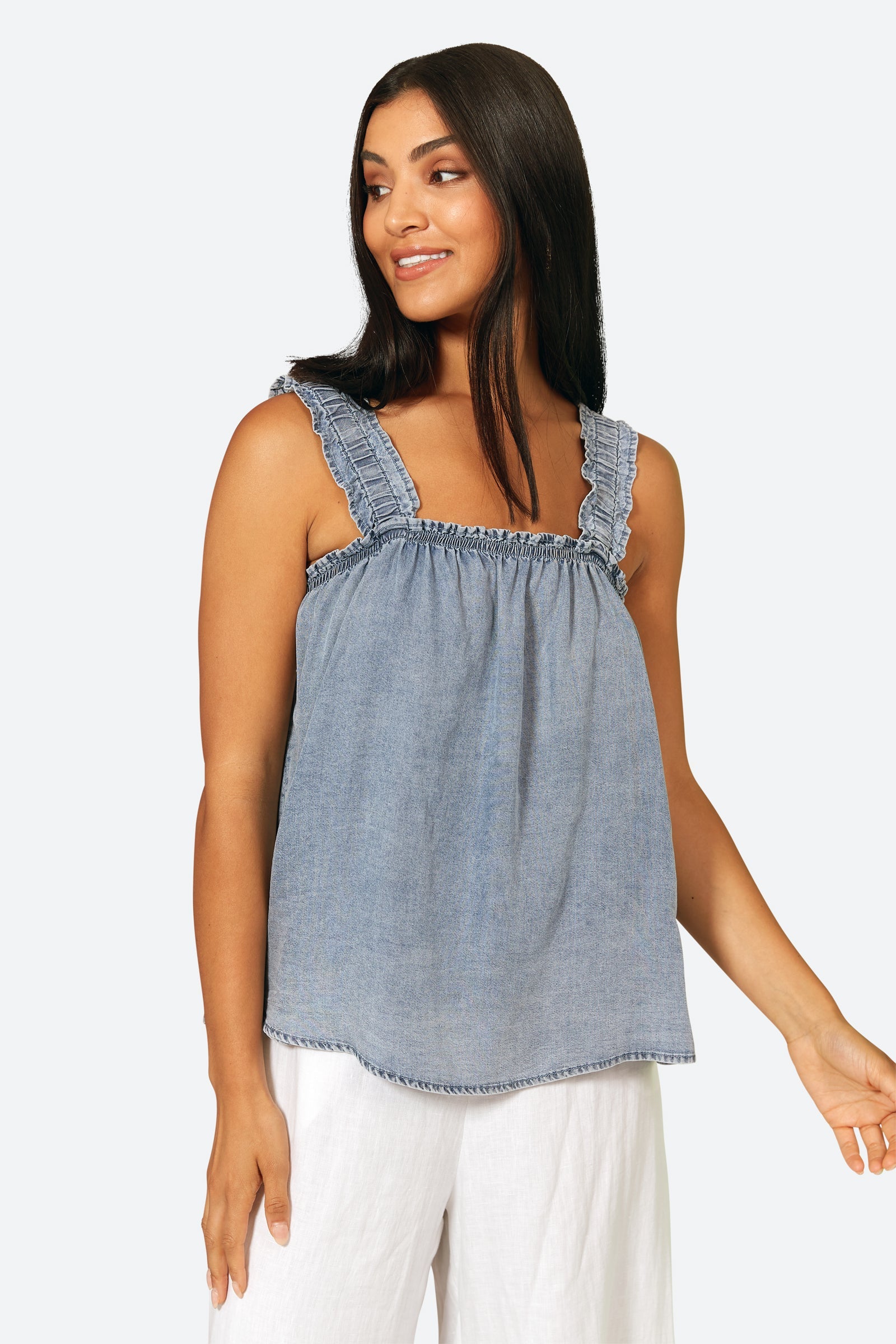 Elan Tank - Denim - eb&ive Clothing - Top Strappy