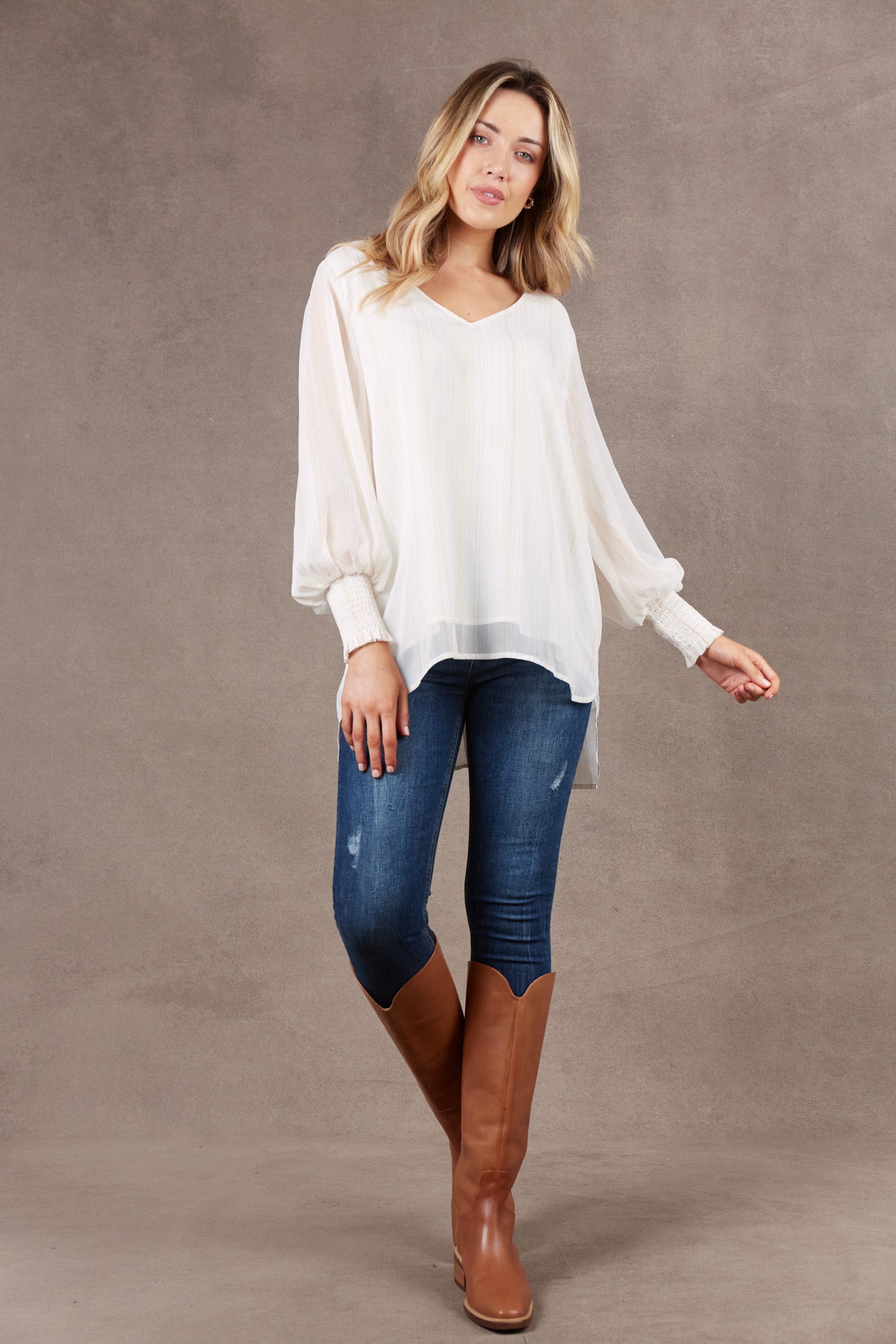 Bantu Top - Salt - eb&ive Clothing - Top L/S