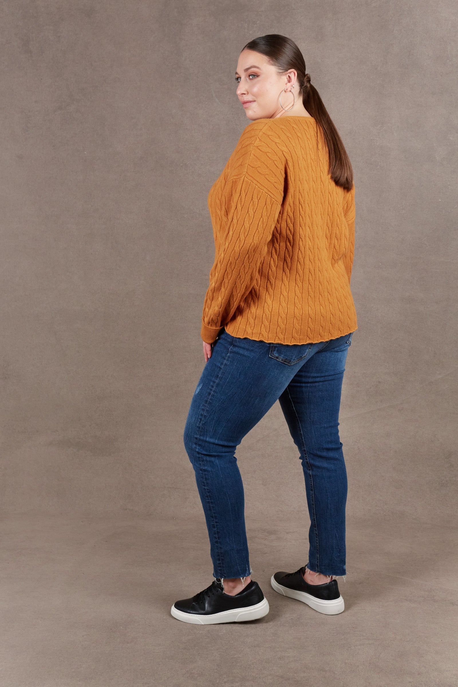 Alawa Cable Knit - Ochre - eb&ive Clothing - Knit Jumper