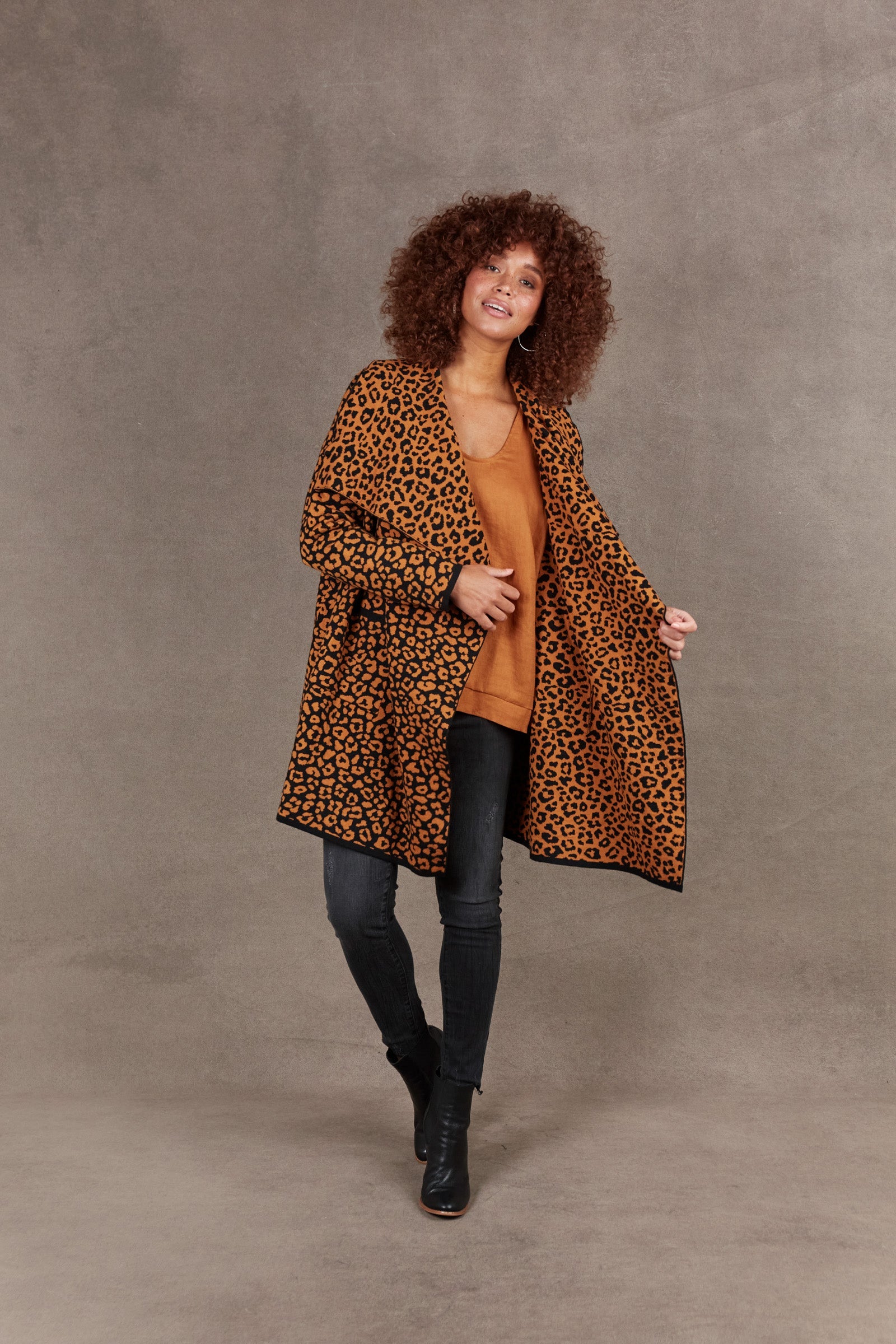 Pilbara Waterfall Cardigan - Ochre - eb&ive Clothing - Knit Cardigan One Size