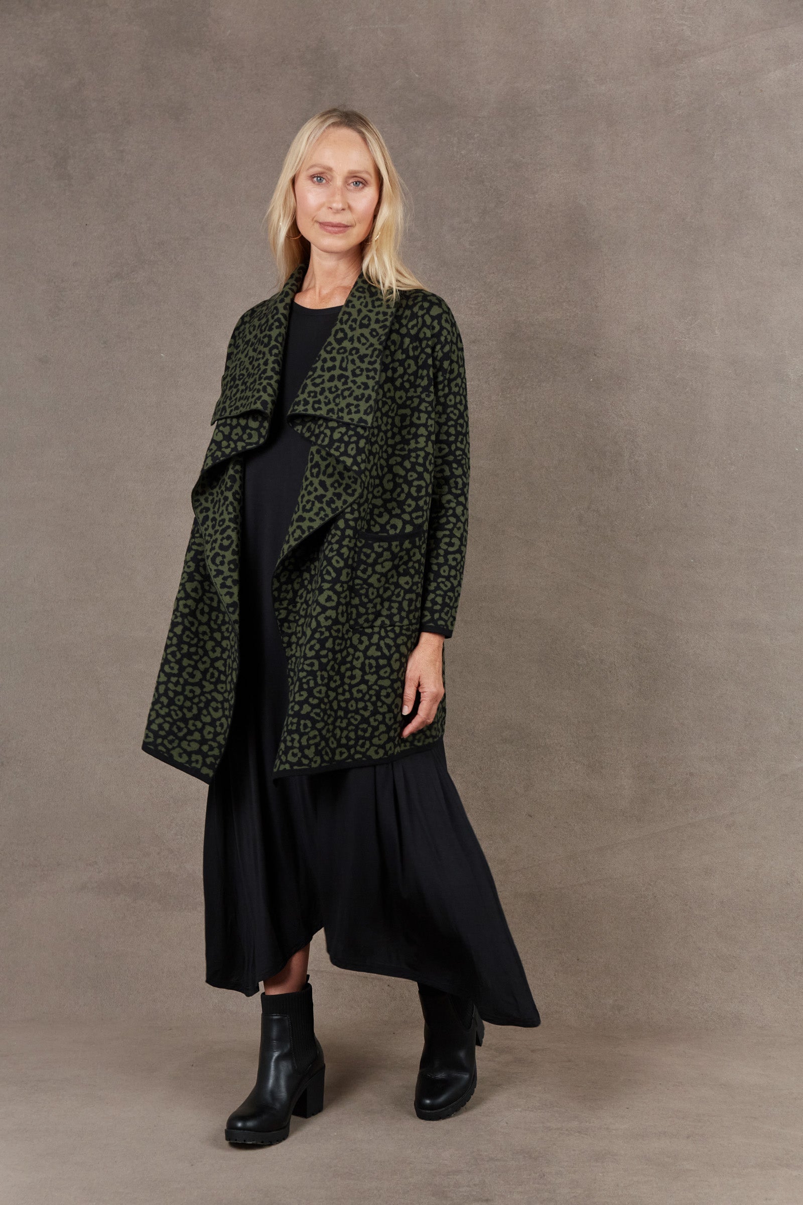 Pilbara Waterfall Cardigan - Olive - eb&ive Clothing - Knit Cardigan One Size