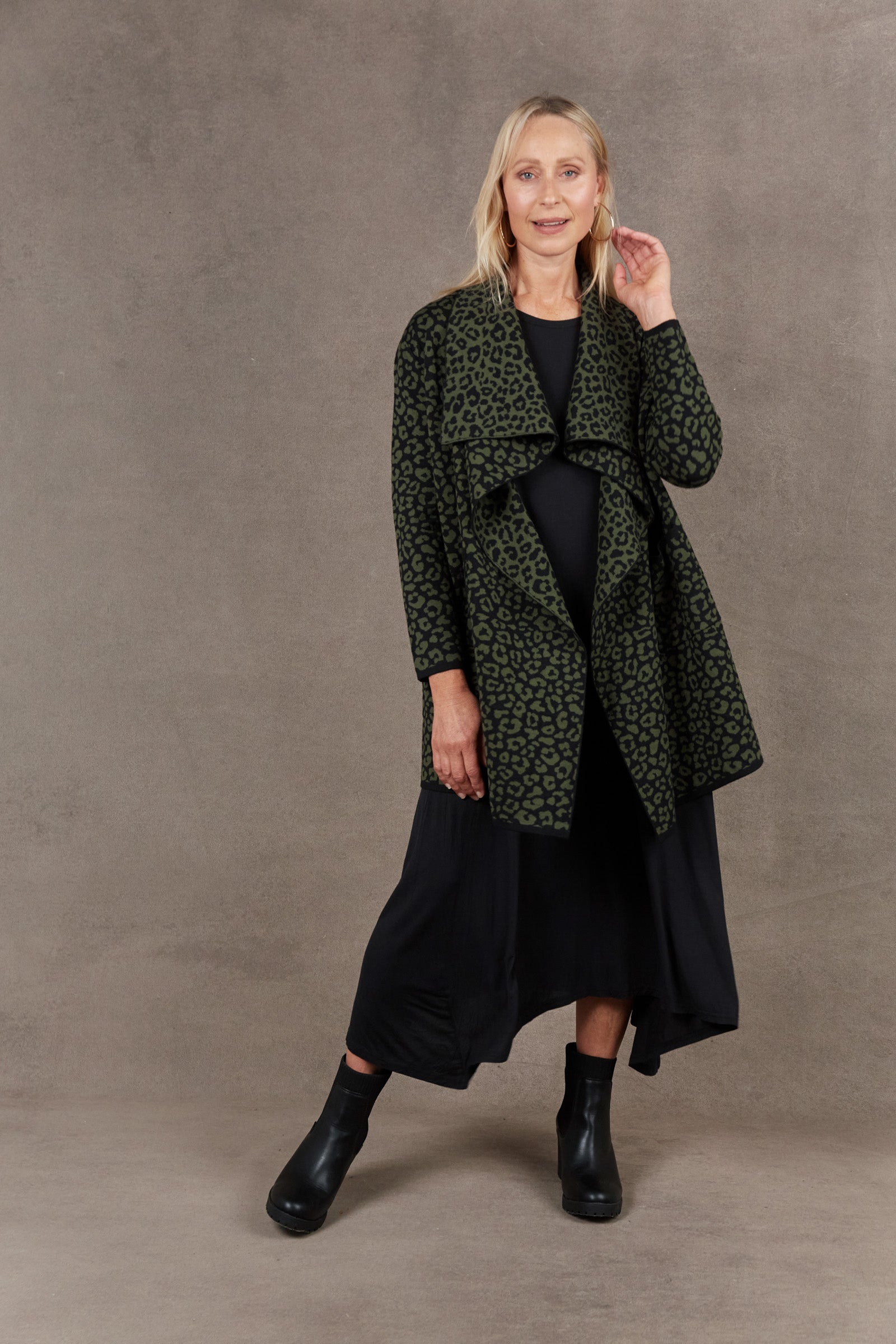 Pilbara Waterfall Cardigan - Olive - eb&ive Clothing - Knit Cardigan One Size