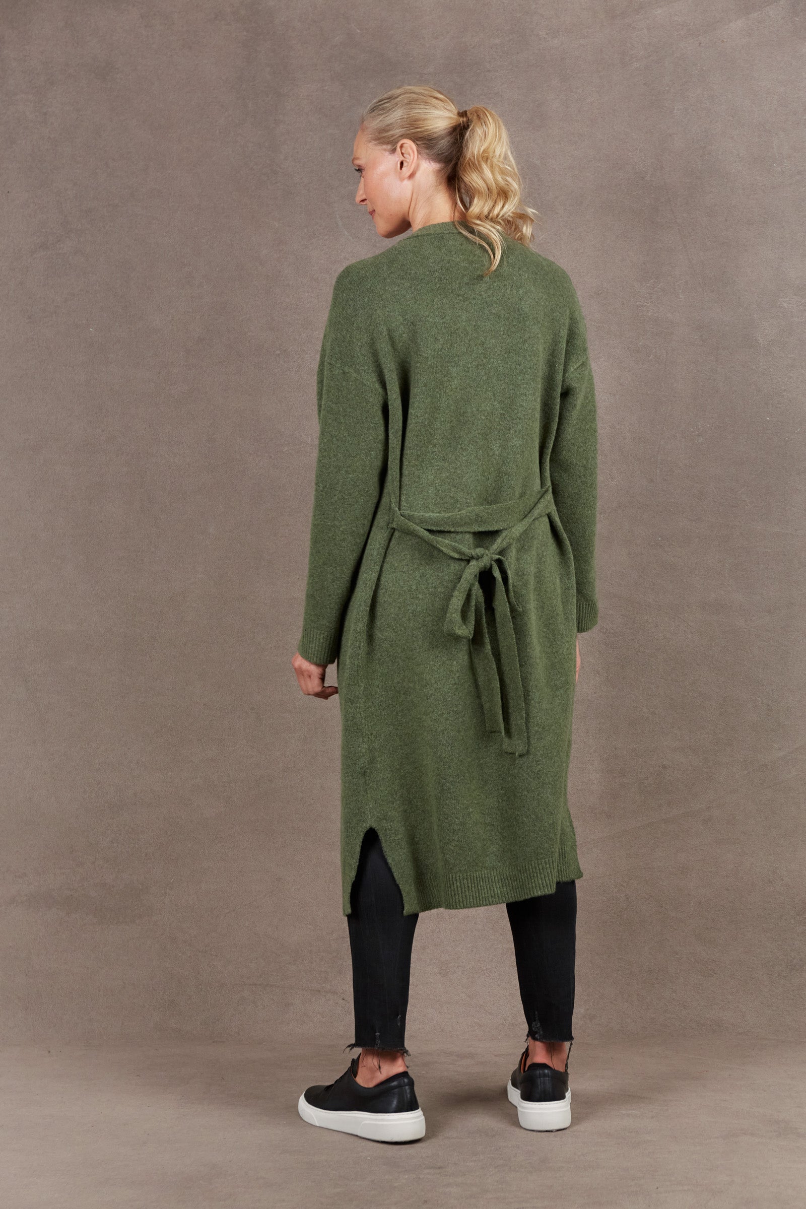Paarl Longline Cardigan - Moss - eb&ive Clothing - Knit Cardigan Long One Size