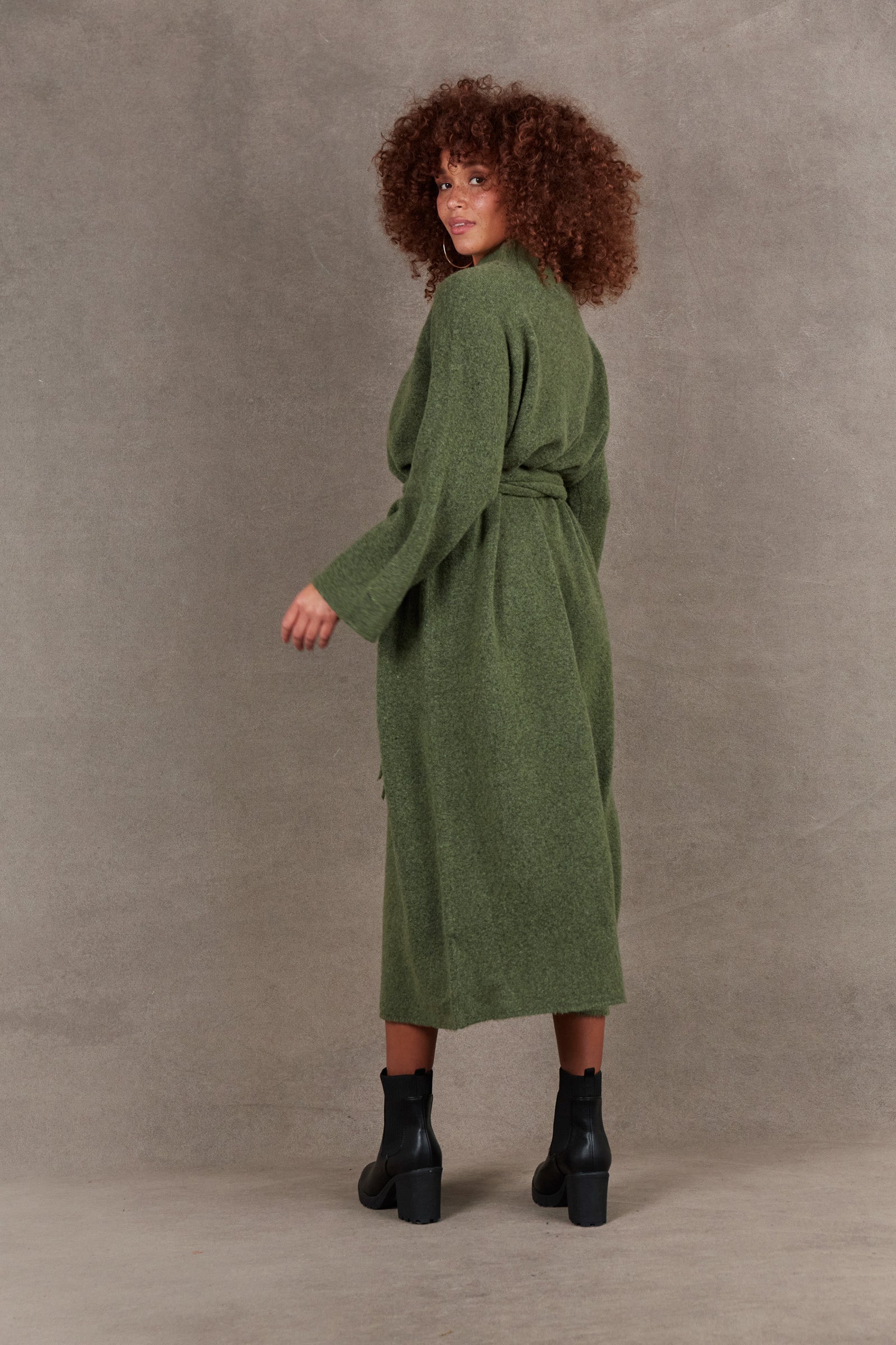 Paarl Tie Knit Dress - Moss - eb&ive Clothing - Knit Dress One Size