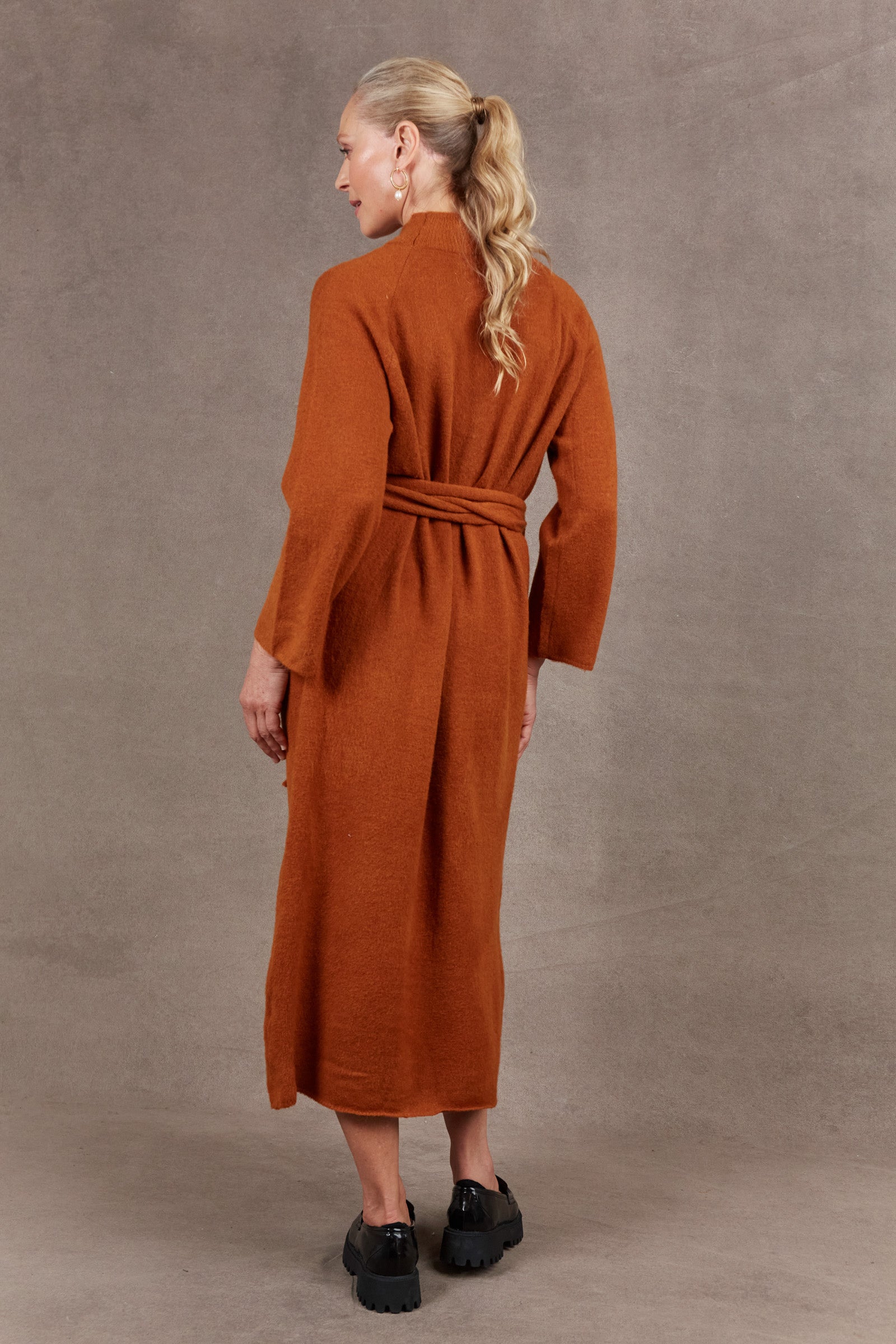 Paarl Tie Knit Dress - Ochre - eb&ive Clothing - Knit Dress One Size