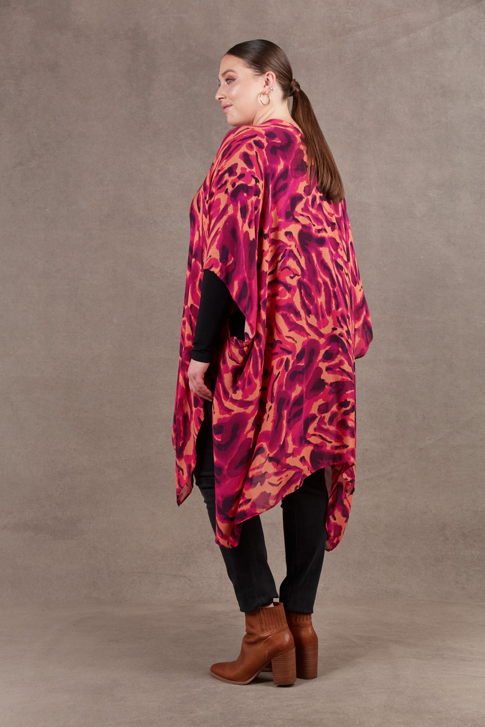 Mayan Cape - Magenta - eb&ive Clothing - Kimono Cape Short One Size