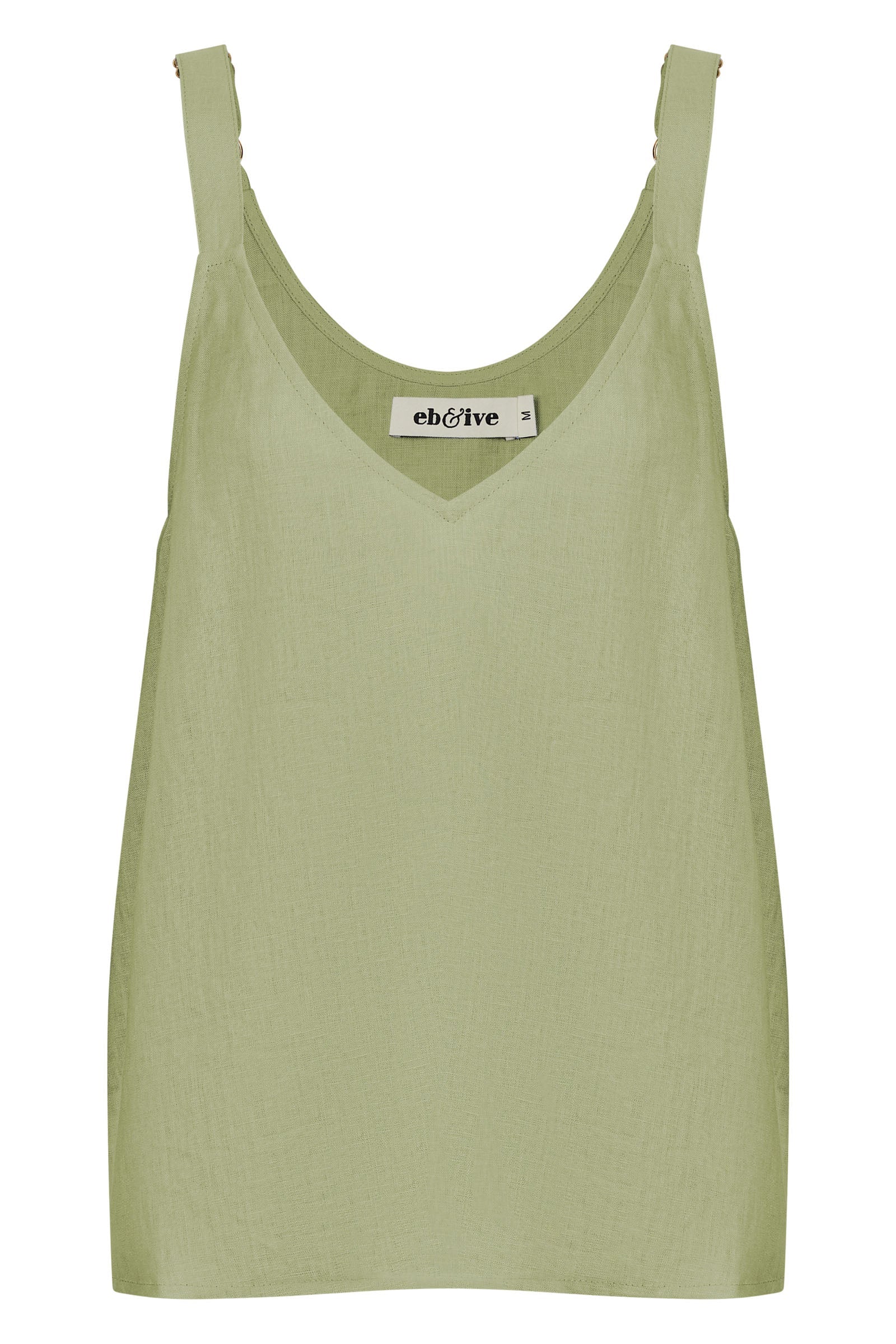 Sojourn Tank - Aloe - eb&ive Clothing - Top Strappy Linen