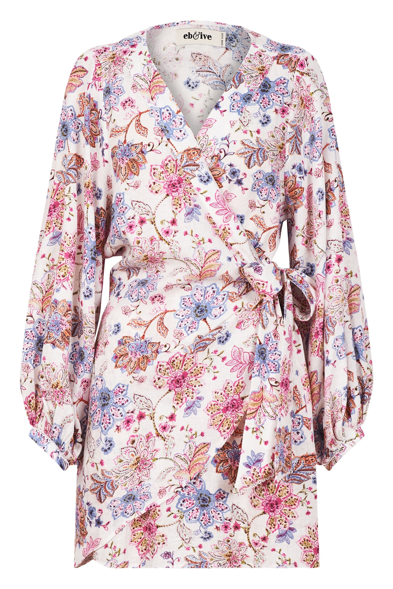 Seraphic Wrap Dress - Paisley - eb&ive Clothing - Dress Mini Linen