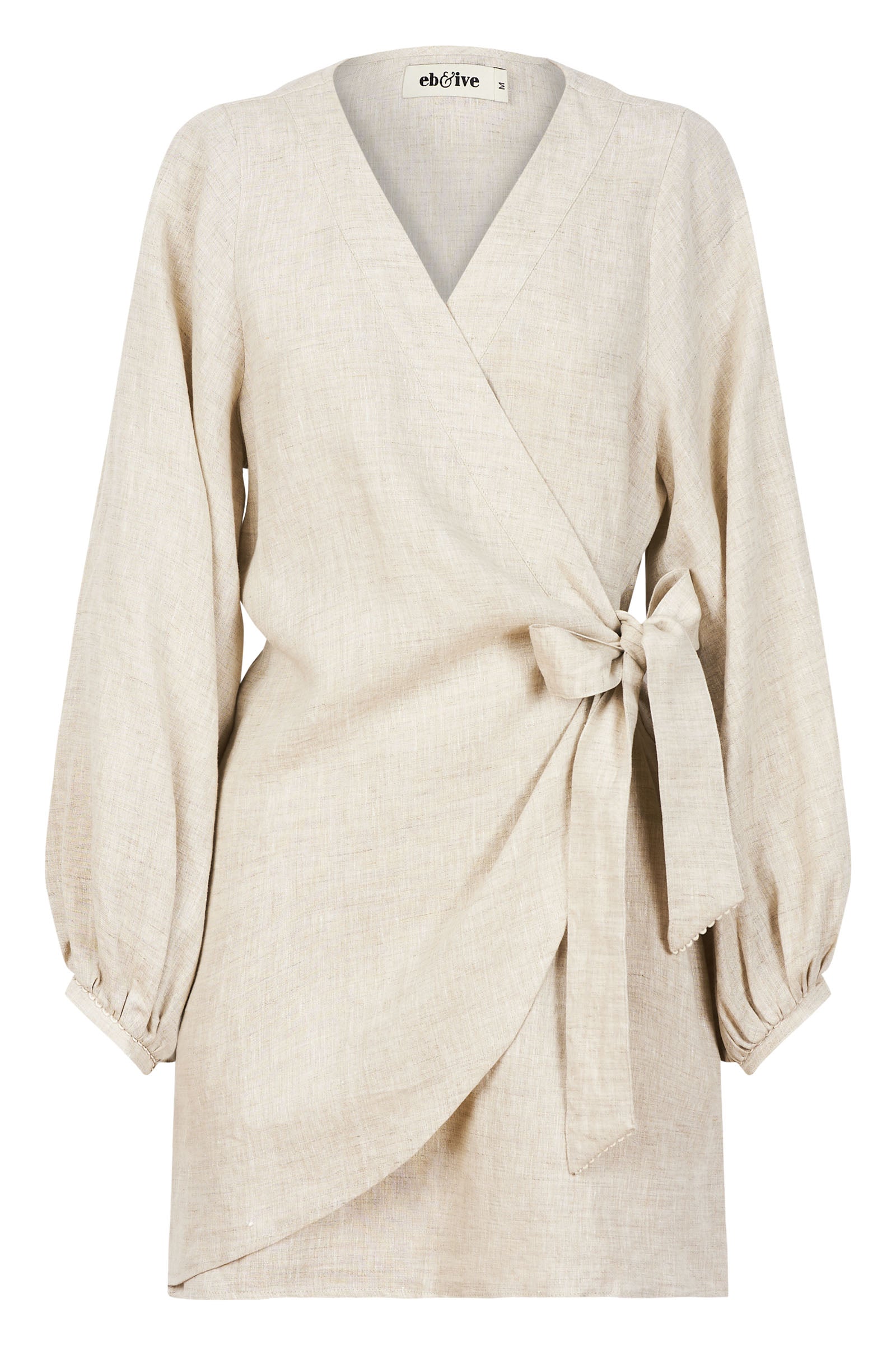 Seraphic Wrap Dress - Dune - eb&ive Clothing - Dress Mini Linen