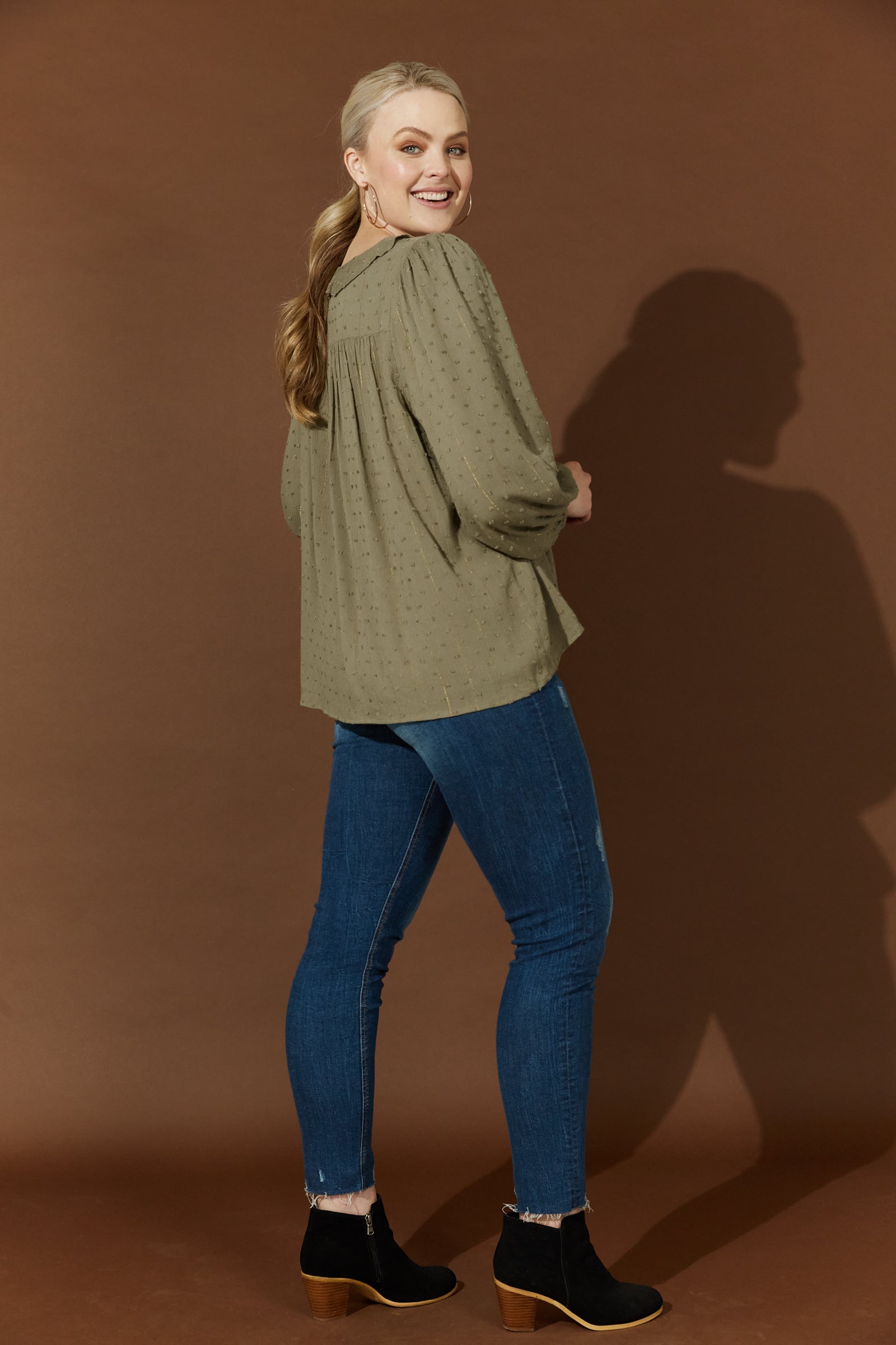 Ethereal Blouse - Moss - Isle of Mine Clothing - Top L/S Dressy