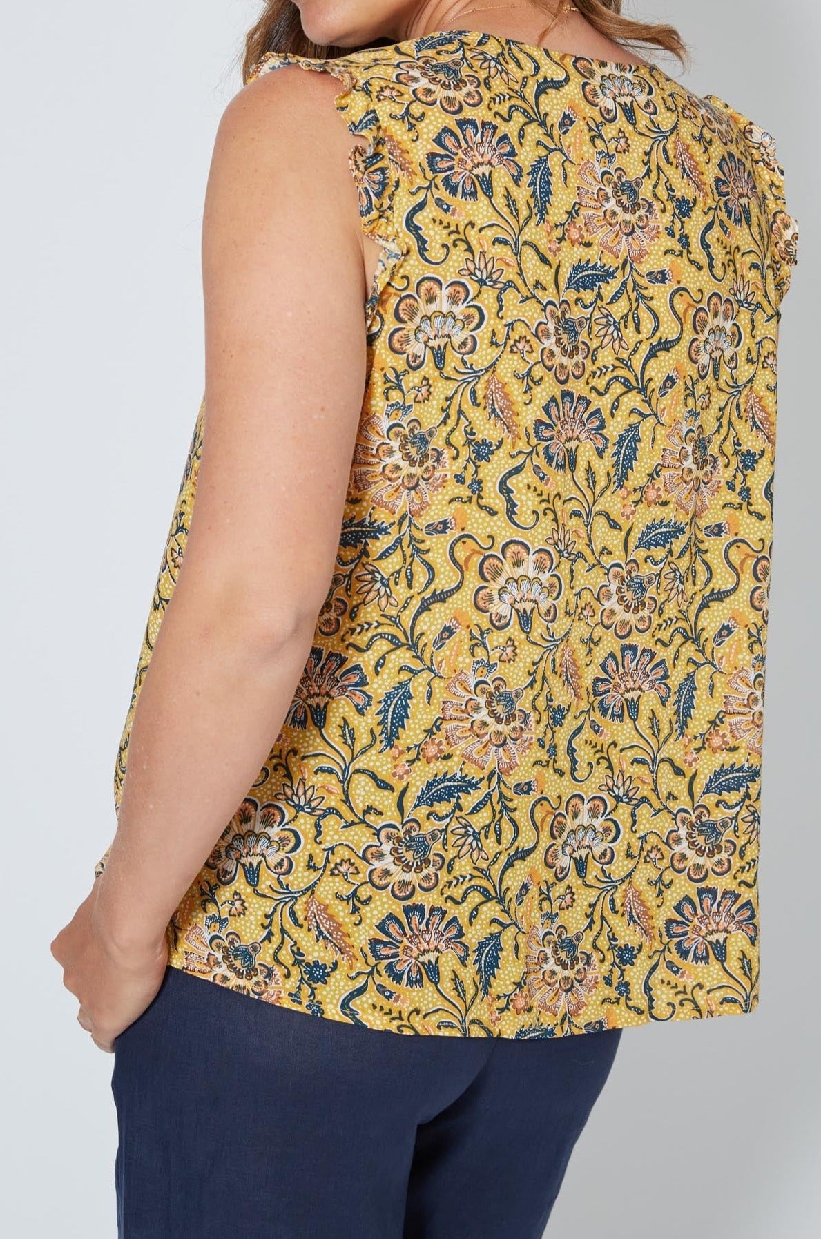 Cascara Button Top - Batik - Isle of Mine Clothing - Top Sleeveless