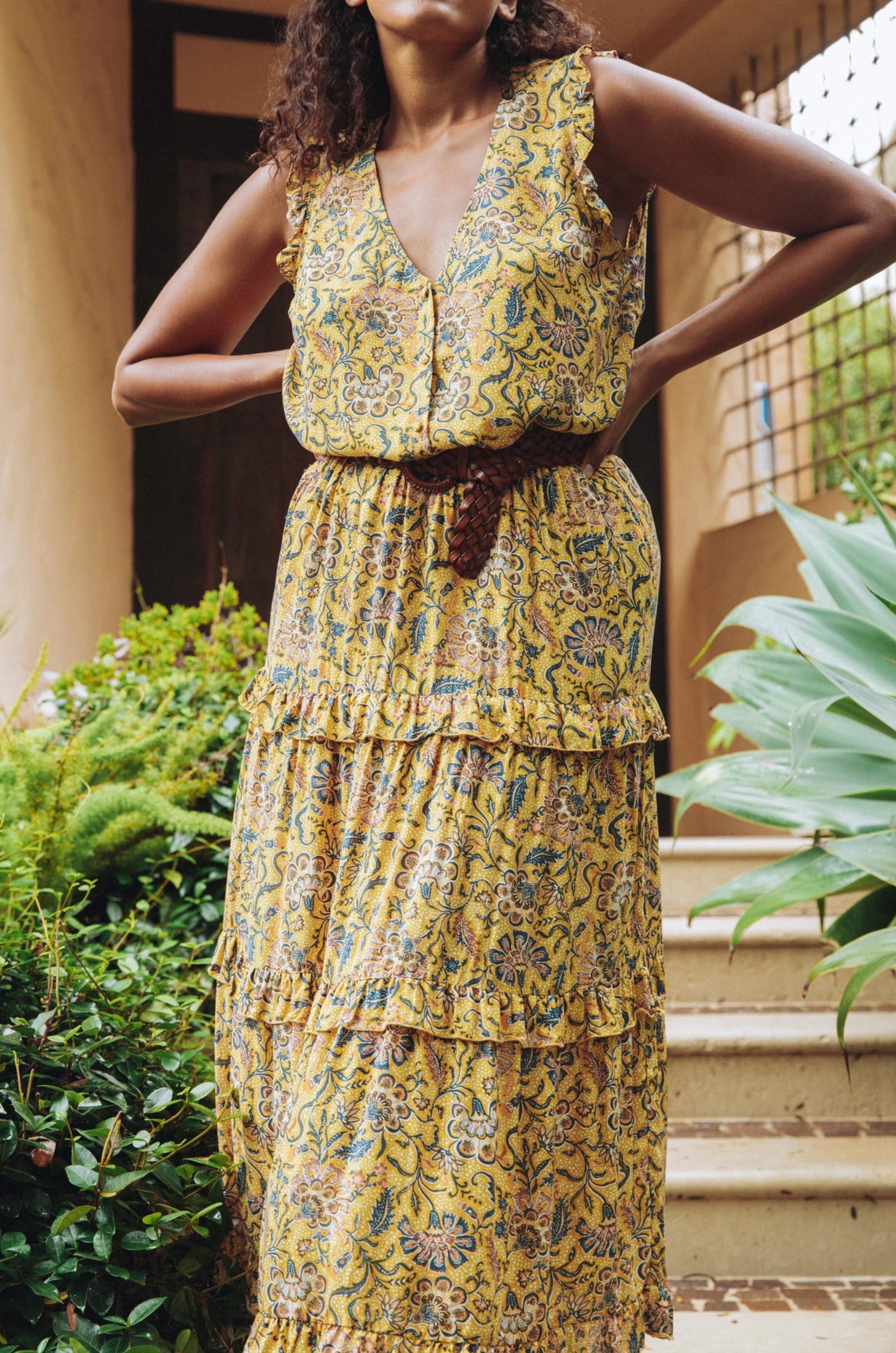 Cascara Button Top - Batik - Isle of Mine Clothing - Top Sleeveless