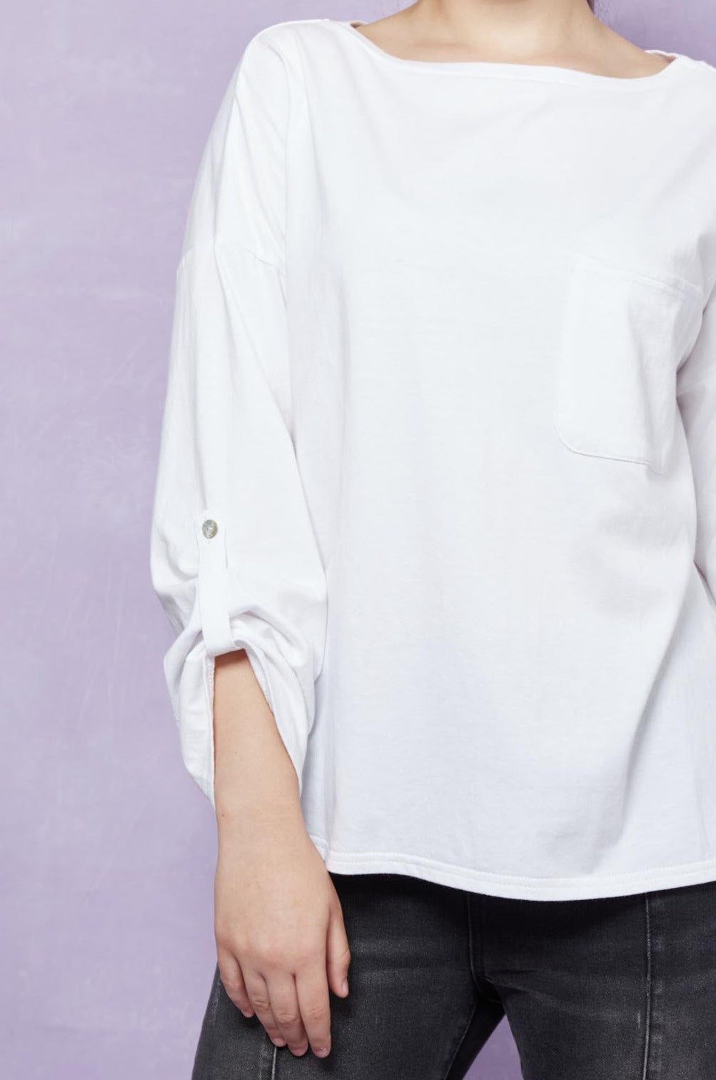 Malala Tshirt - Dove - Isle of Mine Clothing - Top 3/4 Sleeve