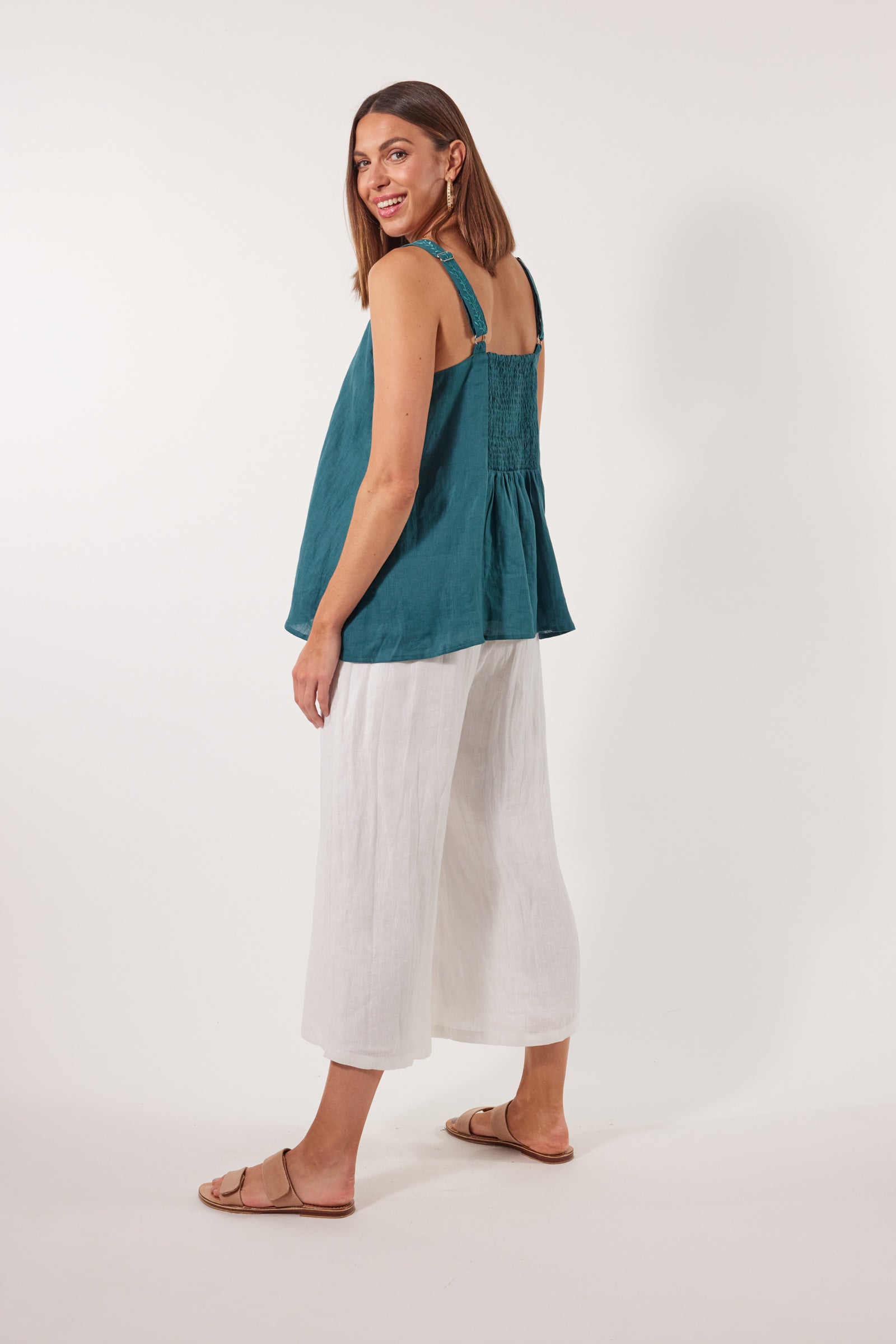 Gala Tank - Teal - Isle of Mine Clothing - Top Sleeveless Ramie