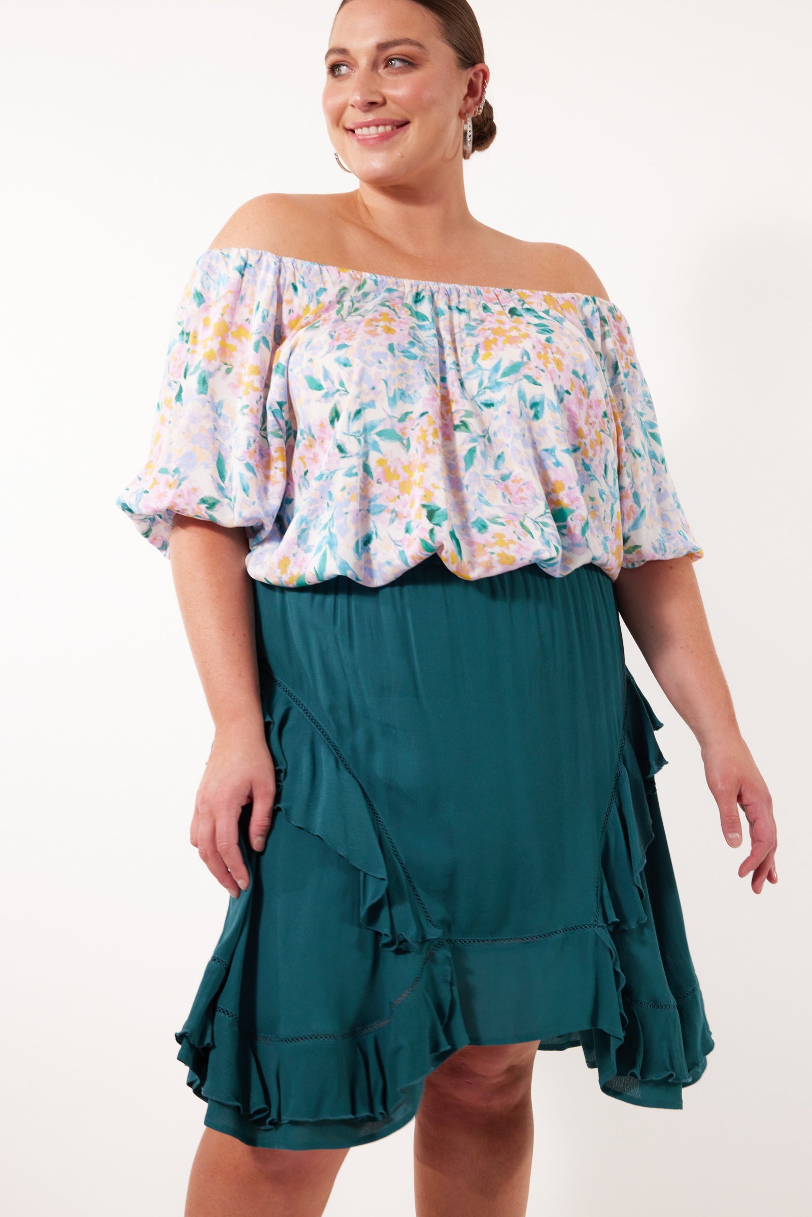 Botanical Skirt - Teal - Isle of Mine Clothing - Skirt Mini