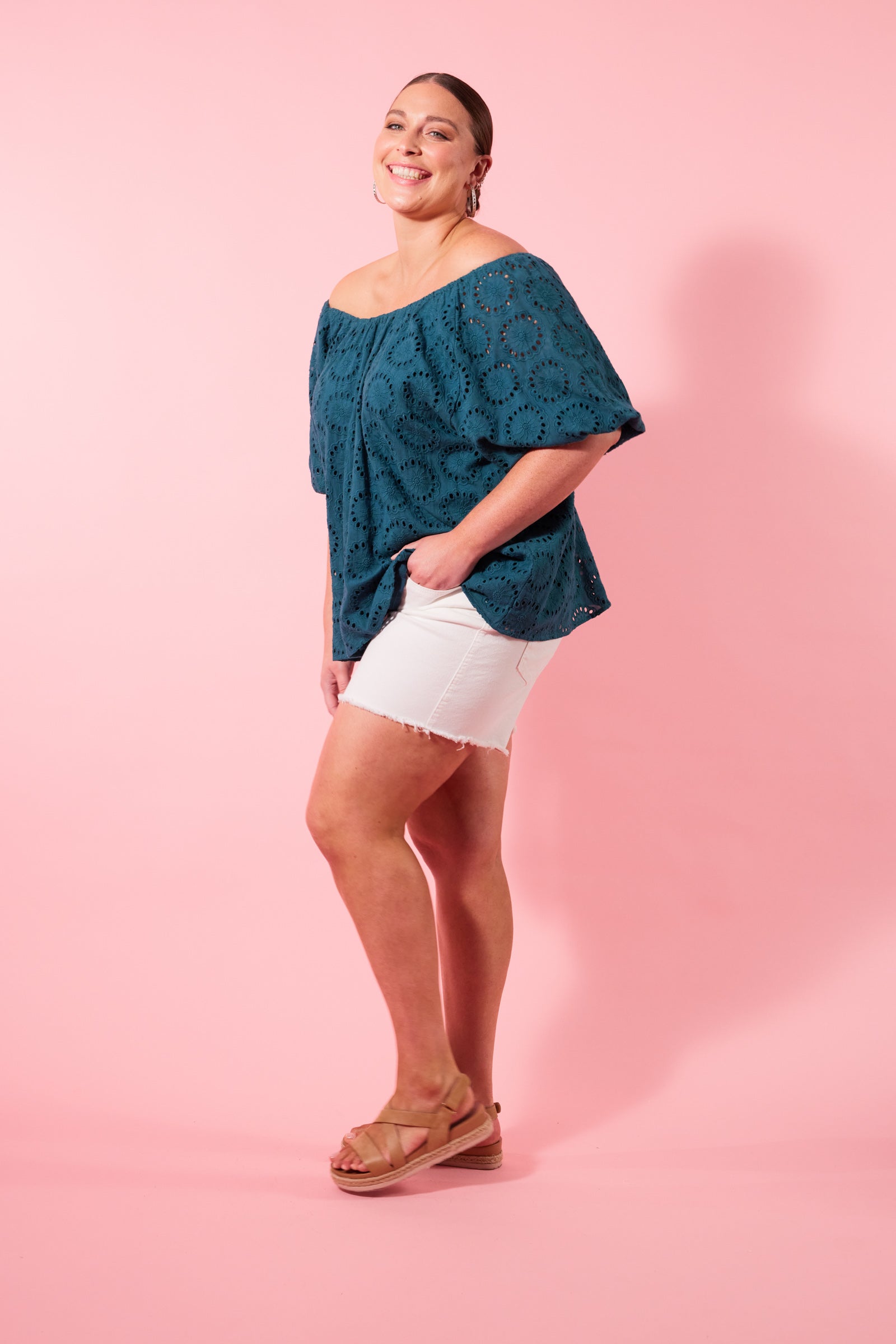 Parterre Top - Teal - Isle of Mine Clothing - Top S/S