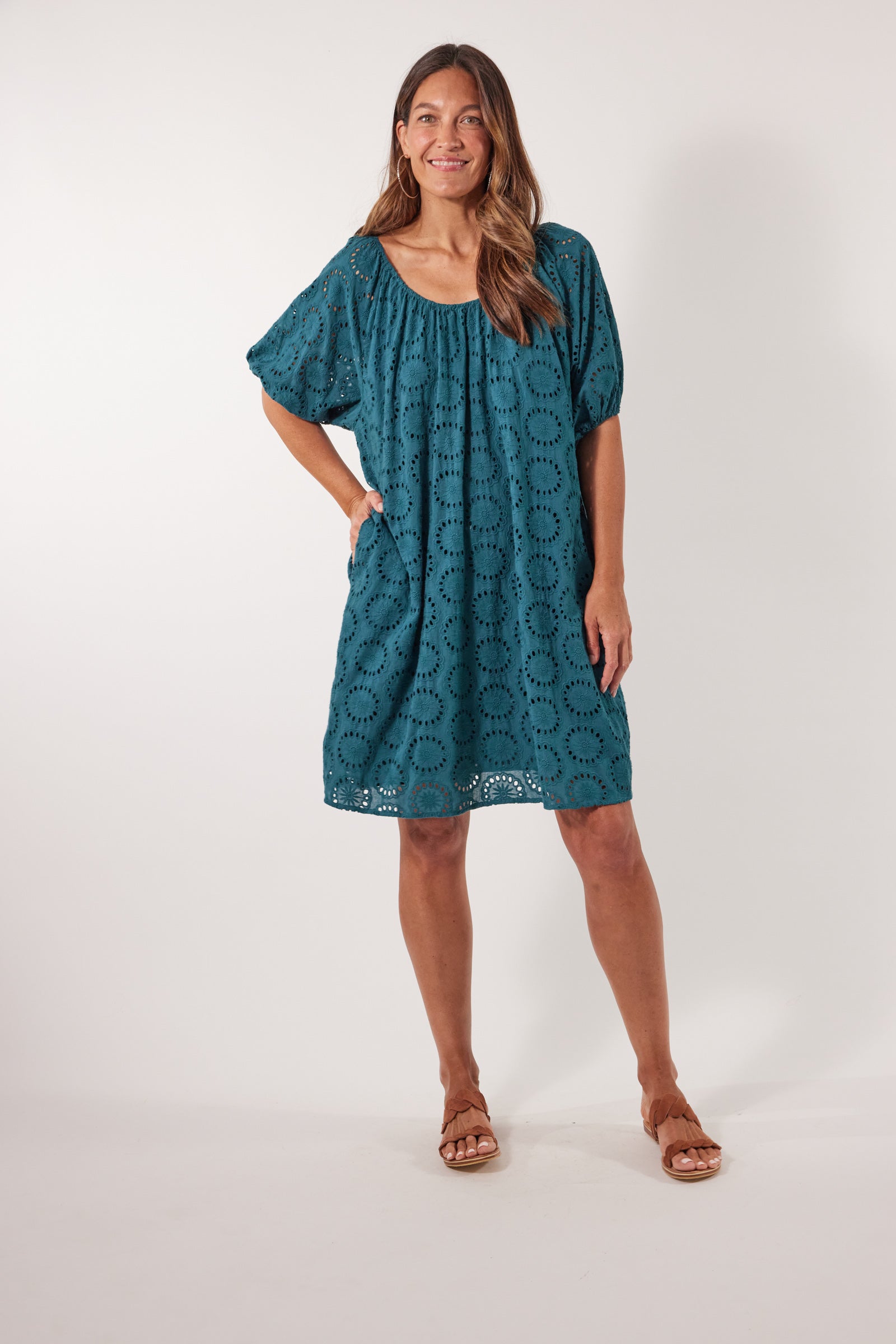 Parterre Dress - Teal - Isle of Mine Clothing - Dress Mid