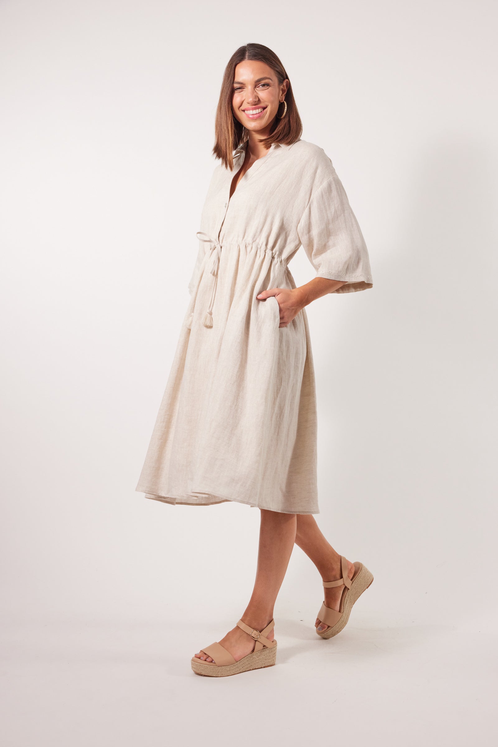 Gala Relax Dress - Canvas - Isle of Mine Clothing - Dress Mid One Size Linen